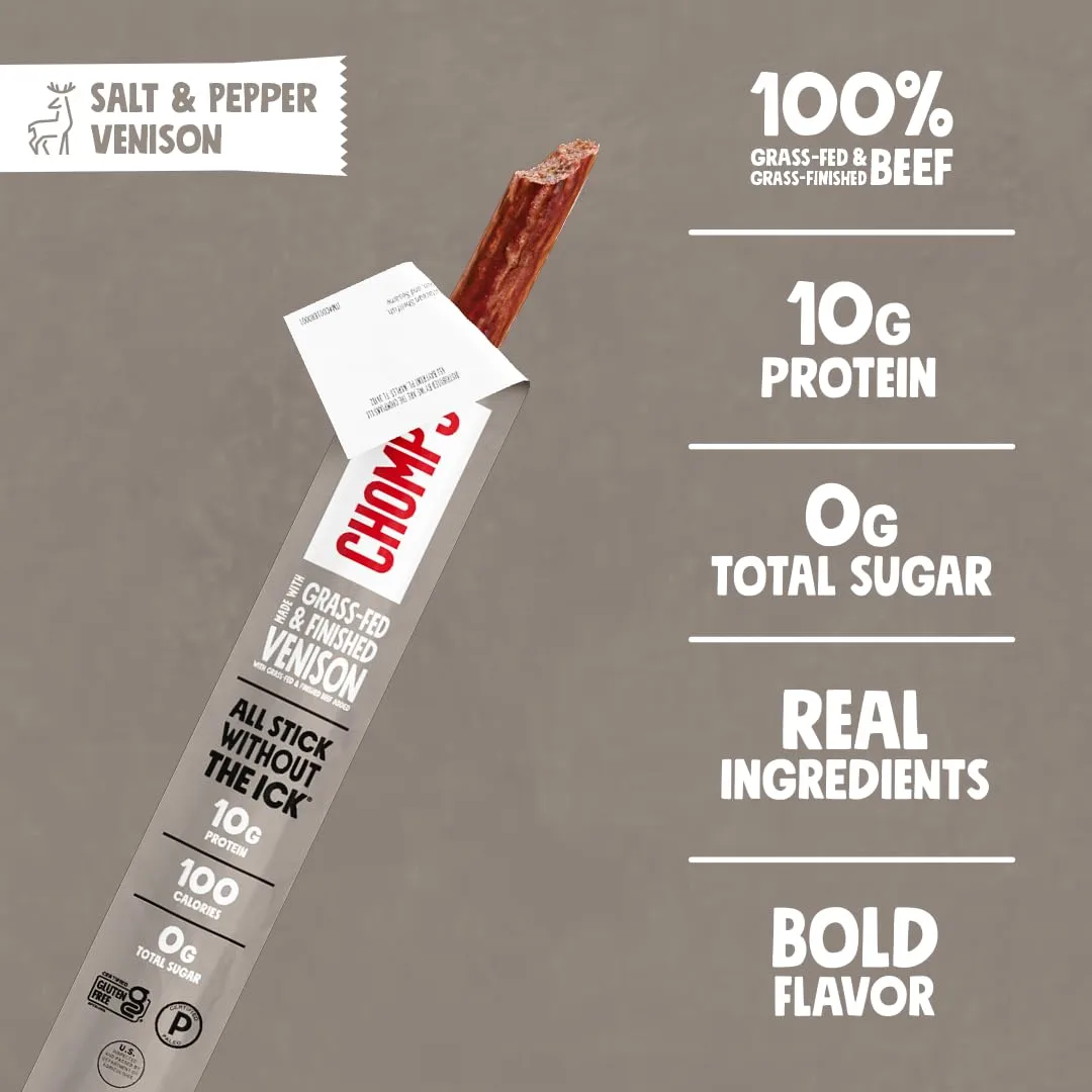 Chomps, Venison Stick Salt & Pepper Mild, 1.15 Ounce
