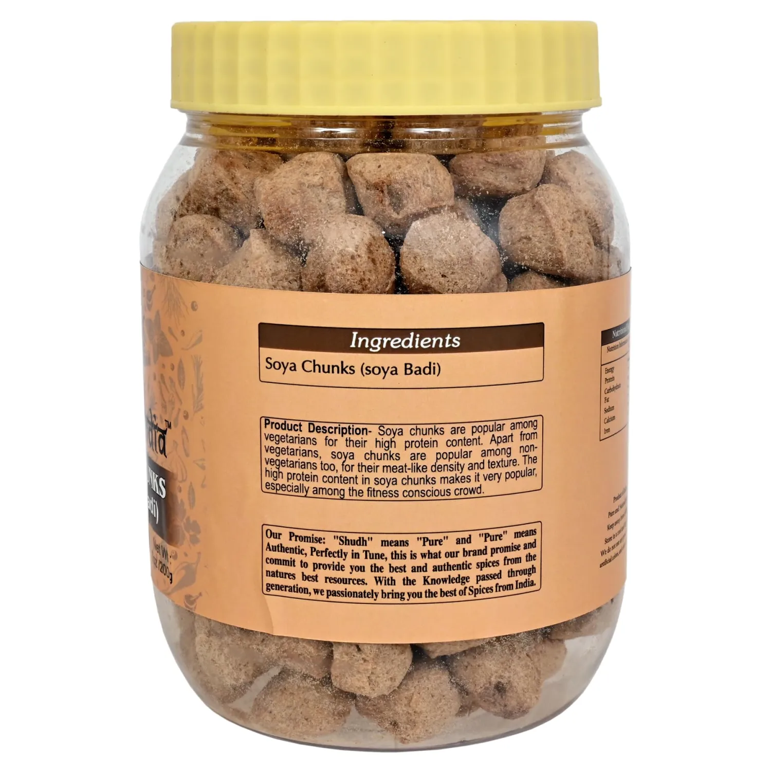 Shudh India Soya Chunks Nuggets (High Protien) Vadi ~ All Natural, Salt-Free | Vegan | No Colors | Gluten Friendly | NON-GMO | Kosher | Indian Origin | Meat Alternate Substitute