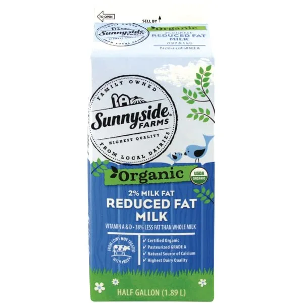 Sunnyside Farms, 2% Reduced Fat Organic Milk, 64 Ounce