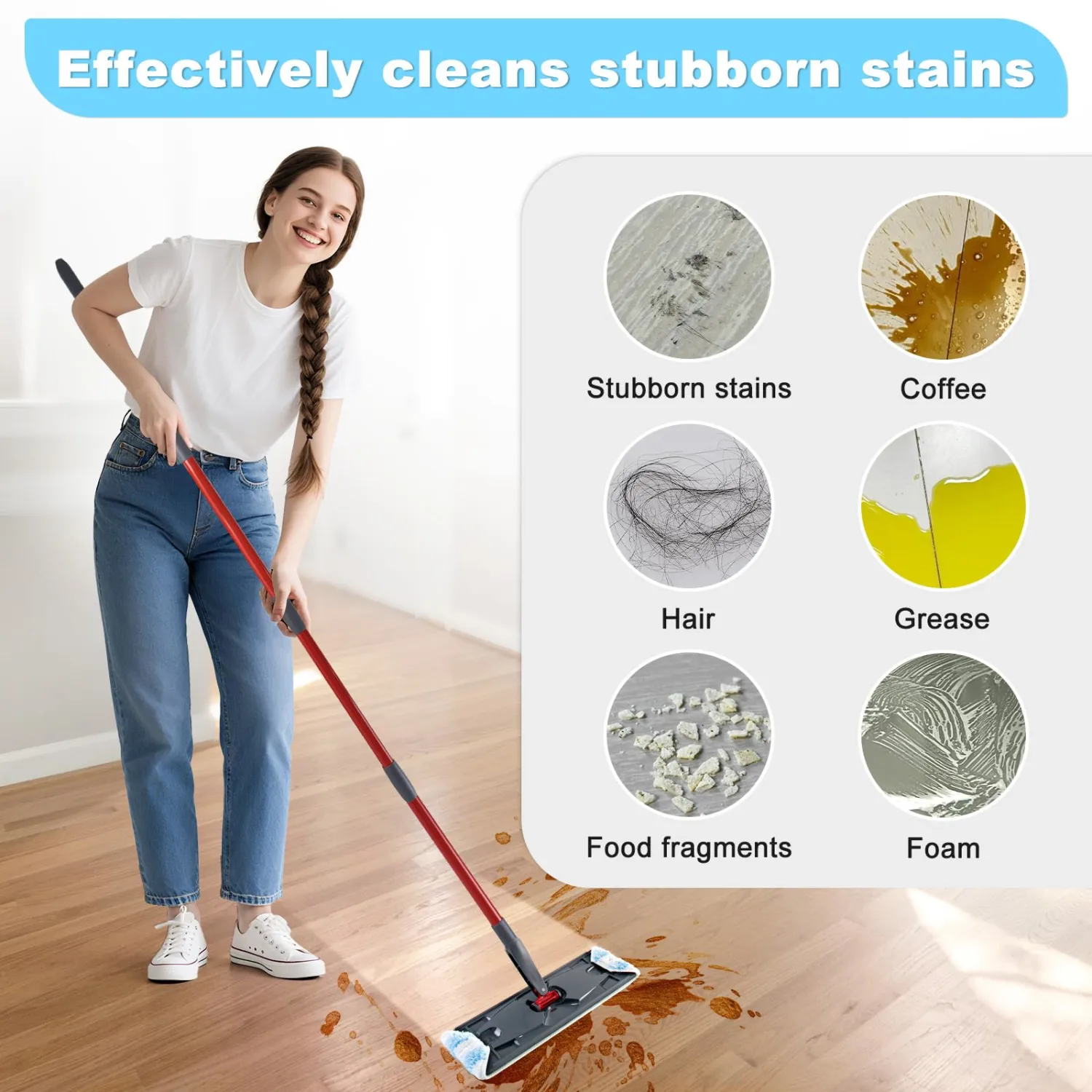 Mop Replacement Pads for OCedar H2prO Flat Mop System, 3 Pack Mop Pads for Ocedar H2prO Flat Mop, Microfiber Mop Heads Replacements for OCedar H2pro, Reusable Mop Refills Safe on Various Floors