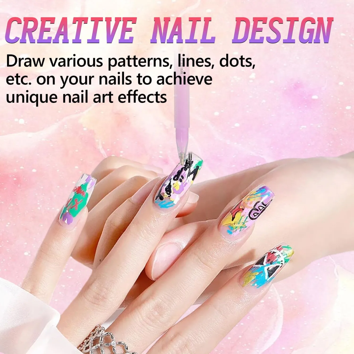 12 Colors Nail Art Pens Set, 3D Quick-Dry 0.5MM Nail Polish Pens, 2026 DIY Nail Art Marker Graffiti Dotting Pen for Nails Art Design Manicure Nail DIY Decoration (D)