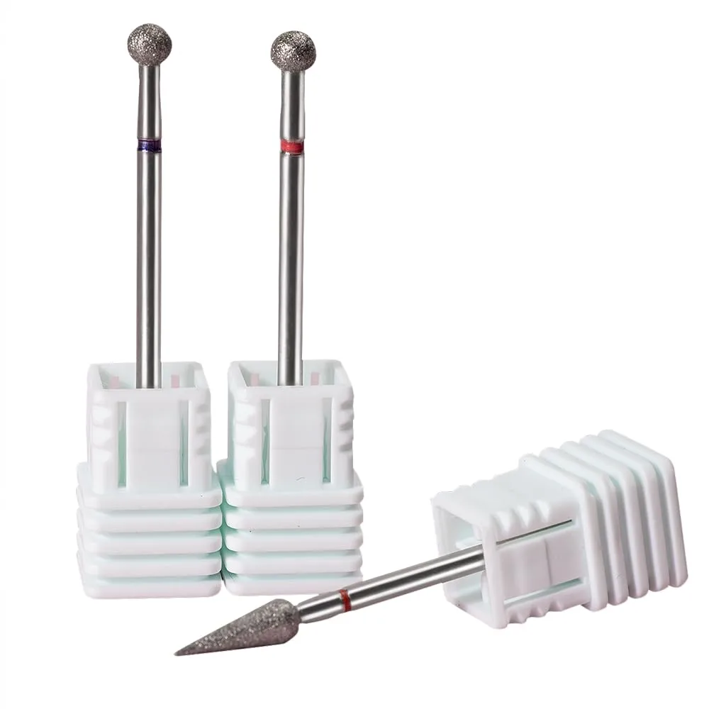 Klimonla 3pcs Nail Drill Bits Set for Gel Polish & Acrylic Removal Nail Salon Manicure Pedicure Electric File Tools,Salon Home Nail Care Supplies,silvery