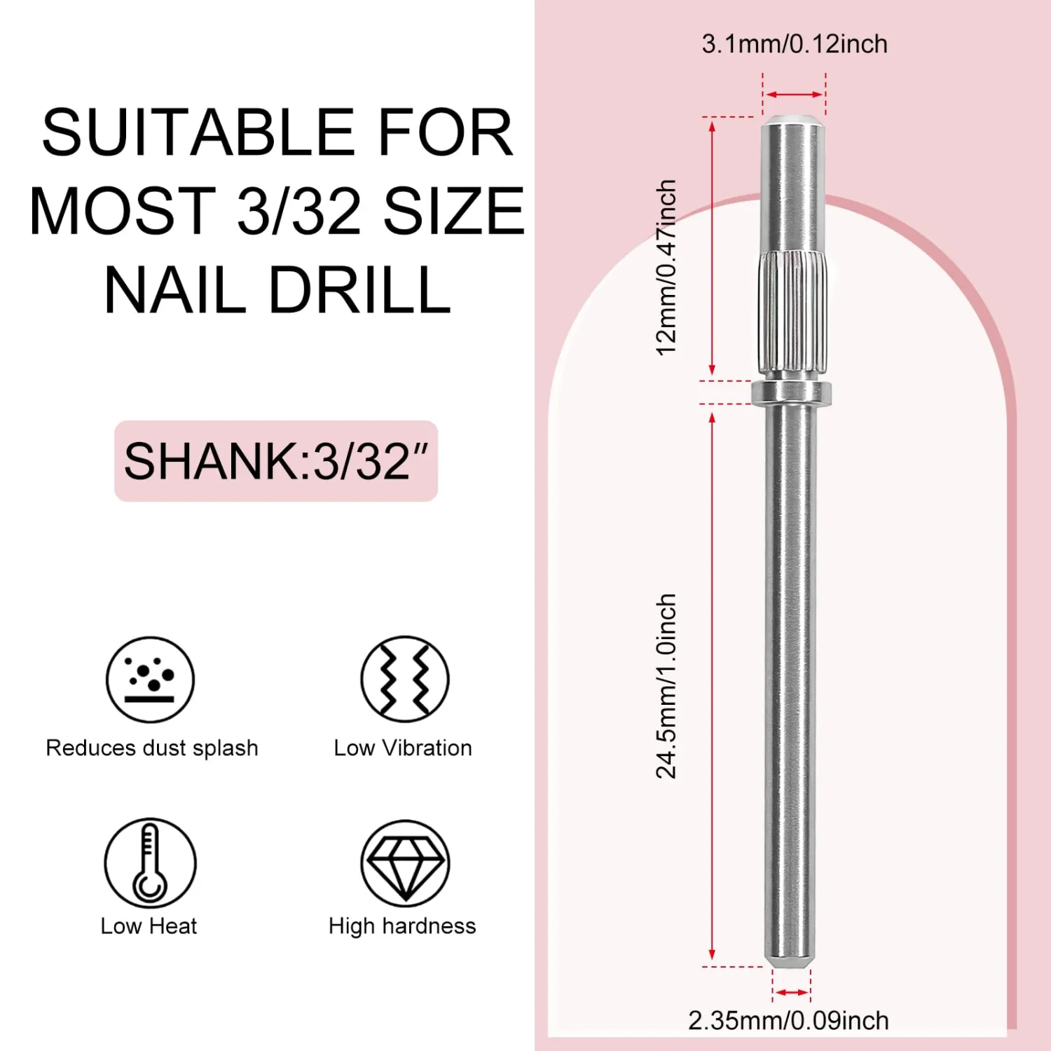 100 Pcs 3mm Professional Small Sanding Bands & 2Pcs Small Mandrel Bit Set for Nail Drill,80# Upgrade Design 3mm Nail File for Manicures and Pedicure with Stainless Steel Shaft