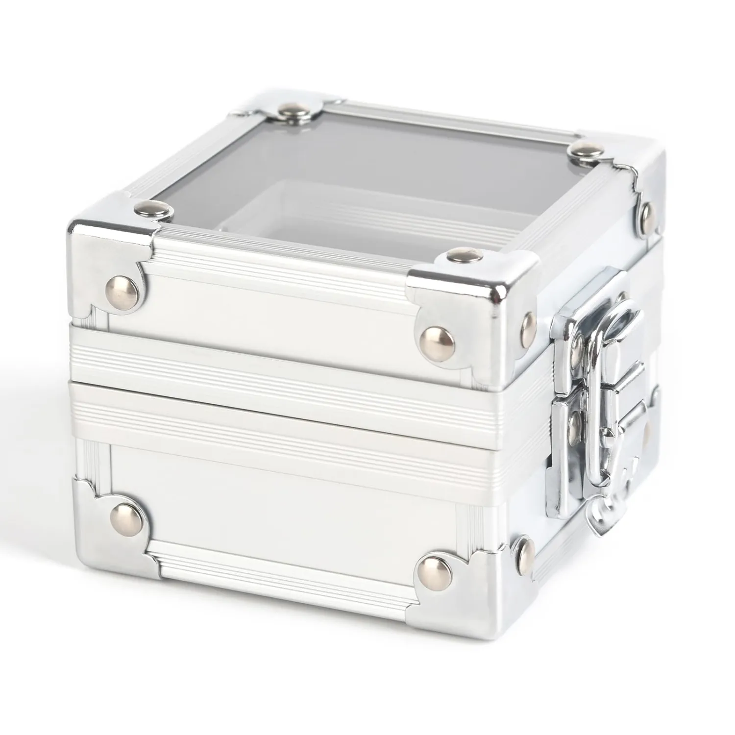Professional 25 Holes Nail Drill Bits Box Container Nail Drill Grinding Bit Holder Nail Polish Head Storage Box Nail Tools Organizers Container Display Storage Box Manicure Tool (Silver)