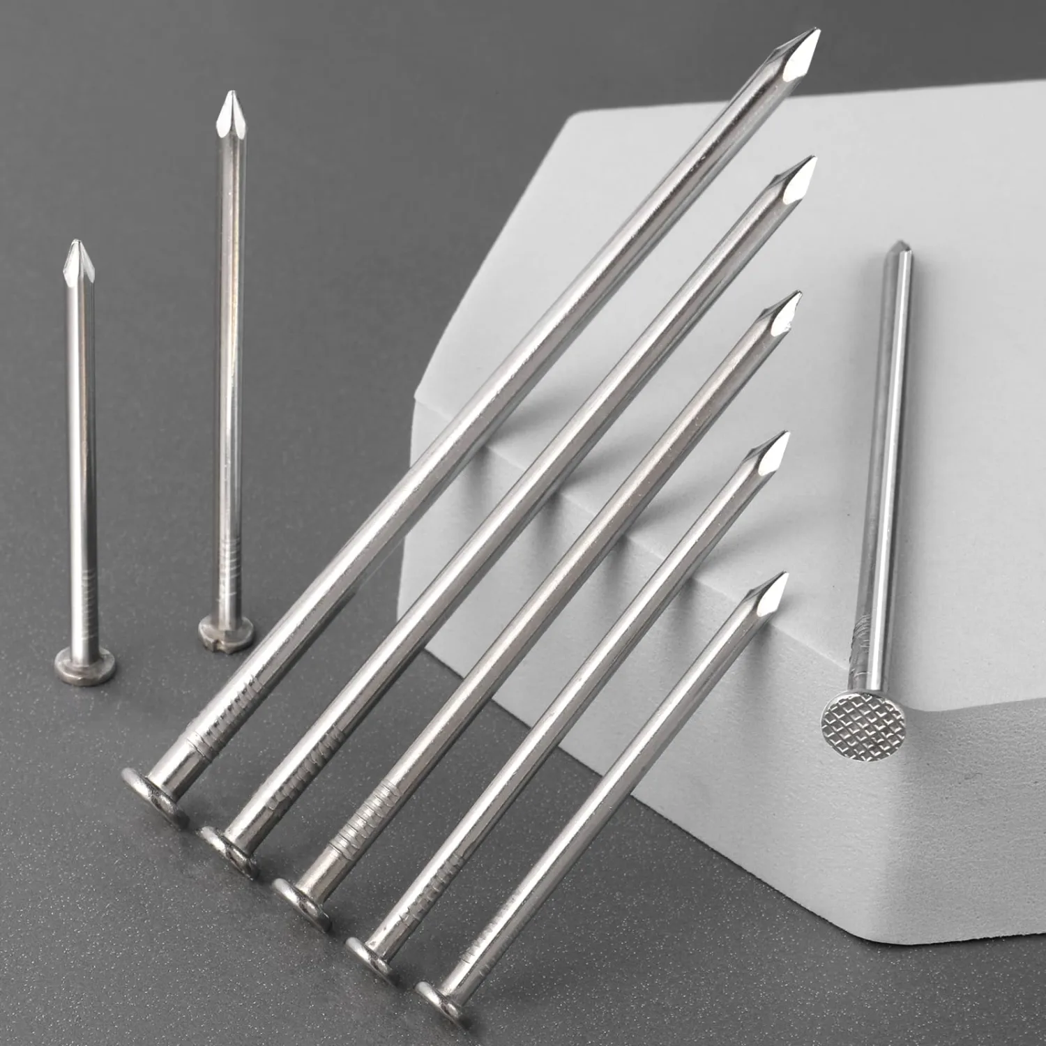 VGBUY 800PCS Stainless Steel Hardware Nails - 1 Inch Flat Head Nails for Hanging Pictures, Wall & Wood Finishing
