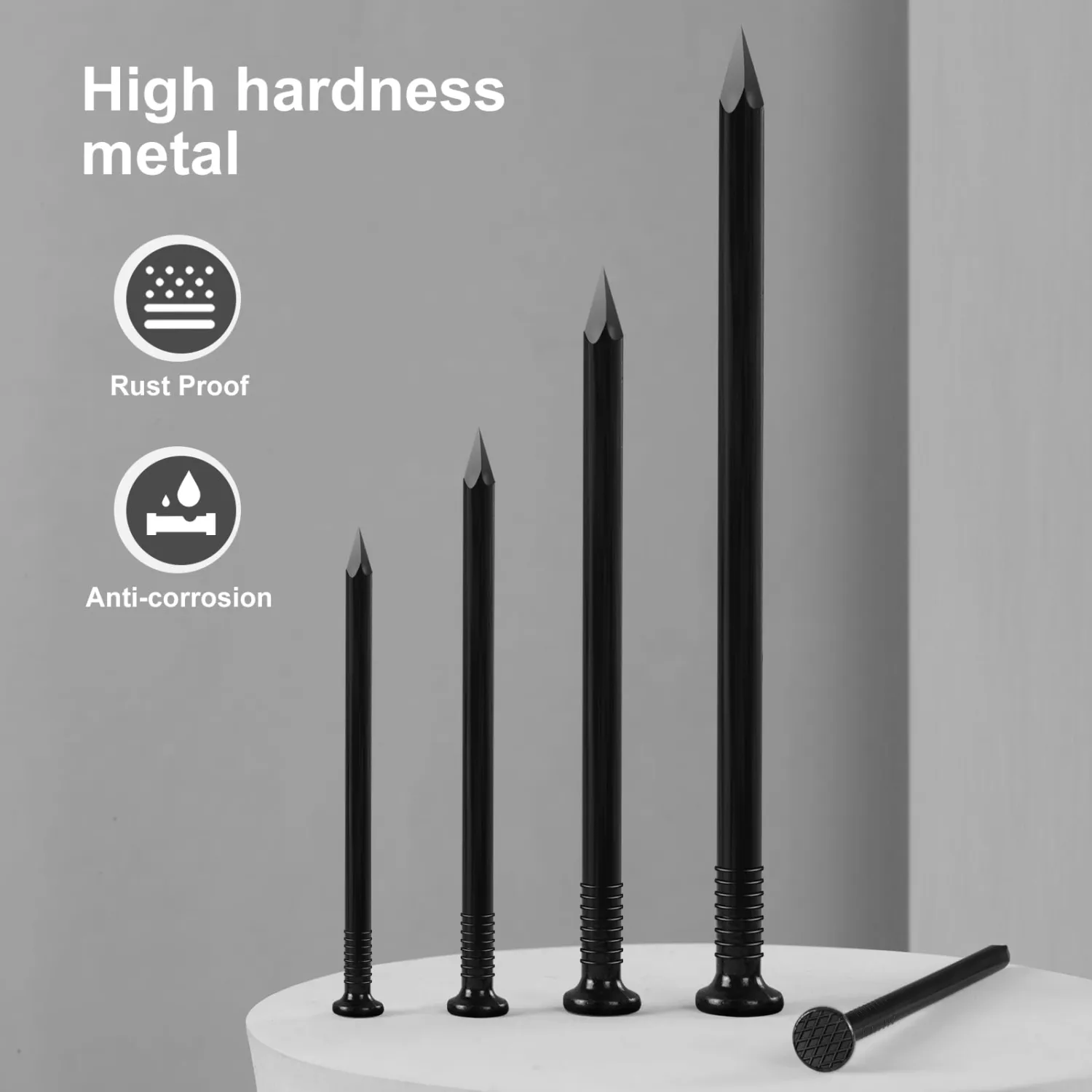 VGBUY 199PCS Hardware Nails, 2 Inch Flat Head Black Nails for Hanging Pictures, Picture Hanging Nails, Small Nails, Wall Nails, Wood Nails, Finishing Nails
