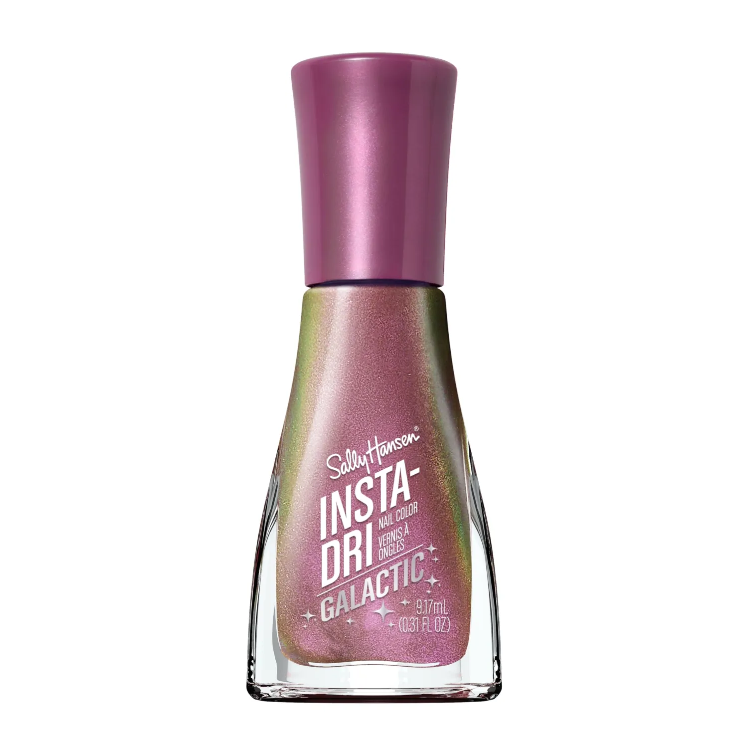 Sally Hansen Insta-Dri Galactic Nail Polish | Quick Dry, Long Lasting, Streak-Free Shine | | Semi-Opaque, Shimmery | 113 Milky Slay | Iridescent Brown Purple Nail Color