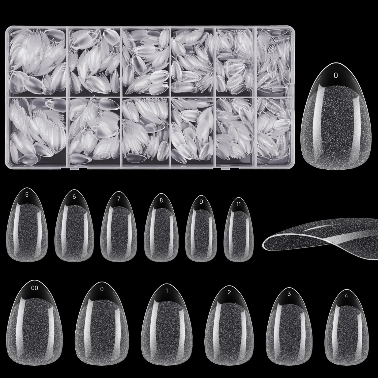 1008pcs Short Almond Shaped Nail Tips Half Matte Full Cover Fake Nails Press On Nails For Acrylic Nails Professional