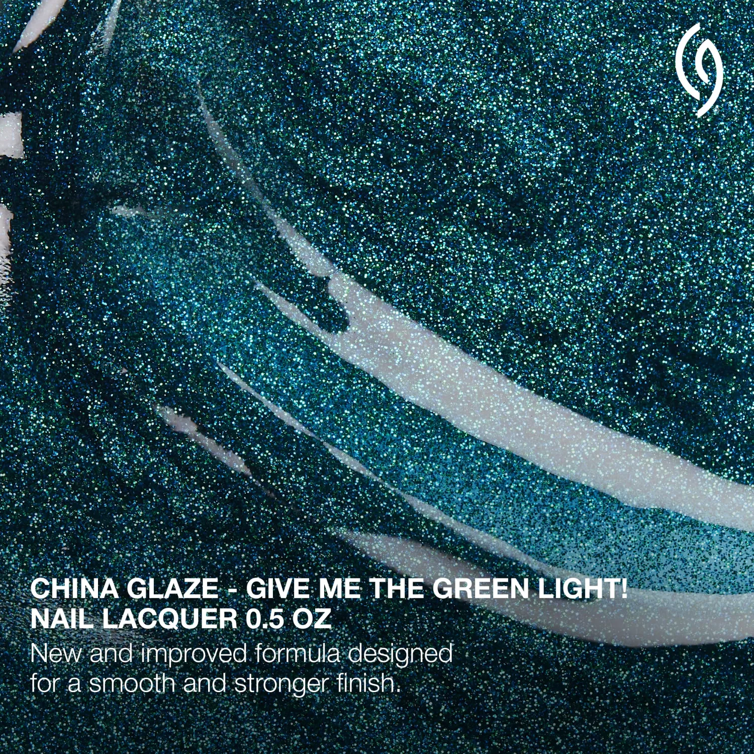 China Glaze Cg Nail Lacquer Give Me the Green Light – Aqua Blue Fine Glitter Nail Polish, Quick Dry, Chip Resistant Matte Finish for Salon & DIY Manicure, 0.5 Fl Oz