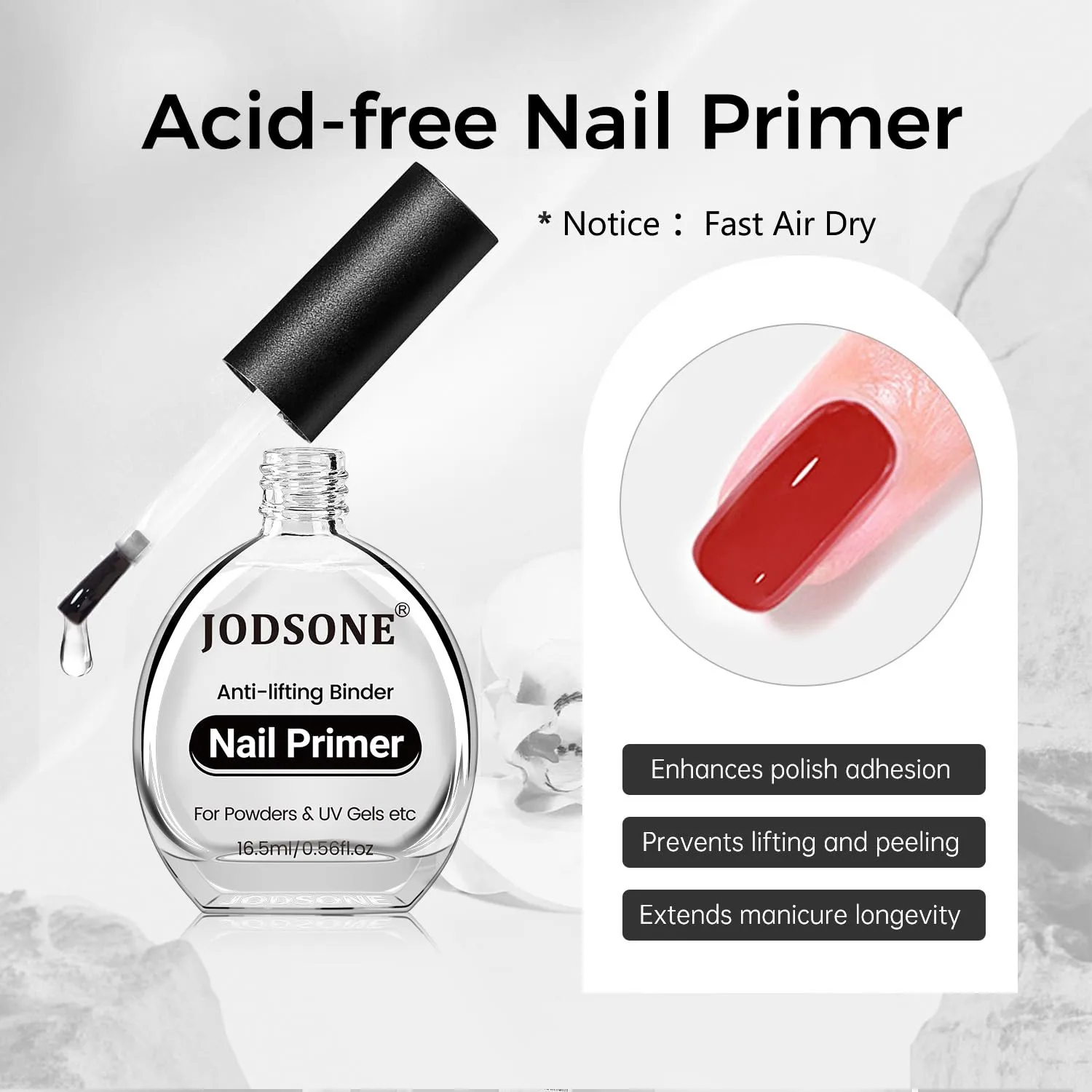 JODSONE Nail Primer And Nail Dehydrate 2Pcs 16.5ml For U V Gel Professional Salons Set Salon DIY Art Design At Home