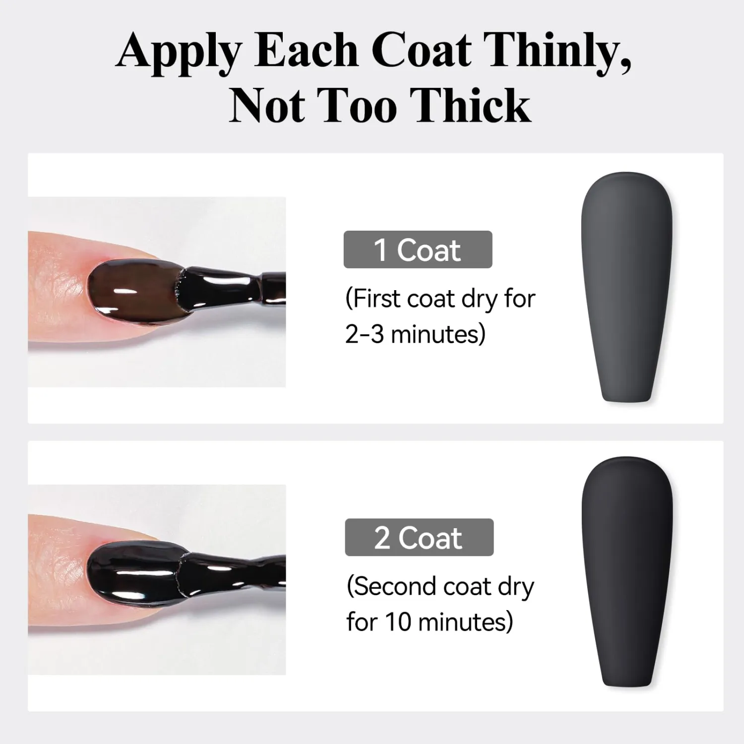 Black Matte Nail Polish, Air Quick Dry Nail Lacquer Matte Finish Effect, Nail Art Varnish Long Lasting & Fast Drying Velvet Nail Polish for Nail Art