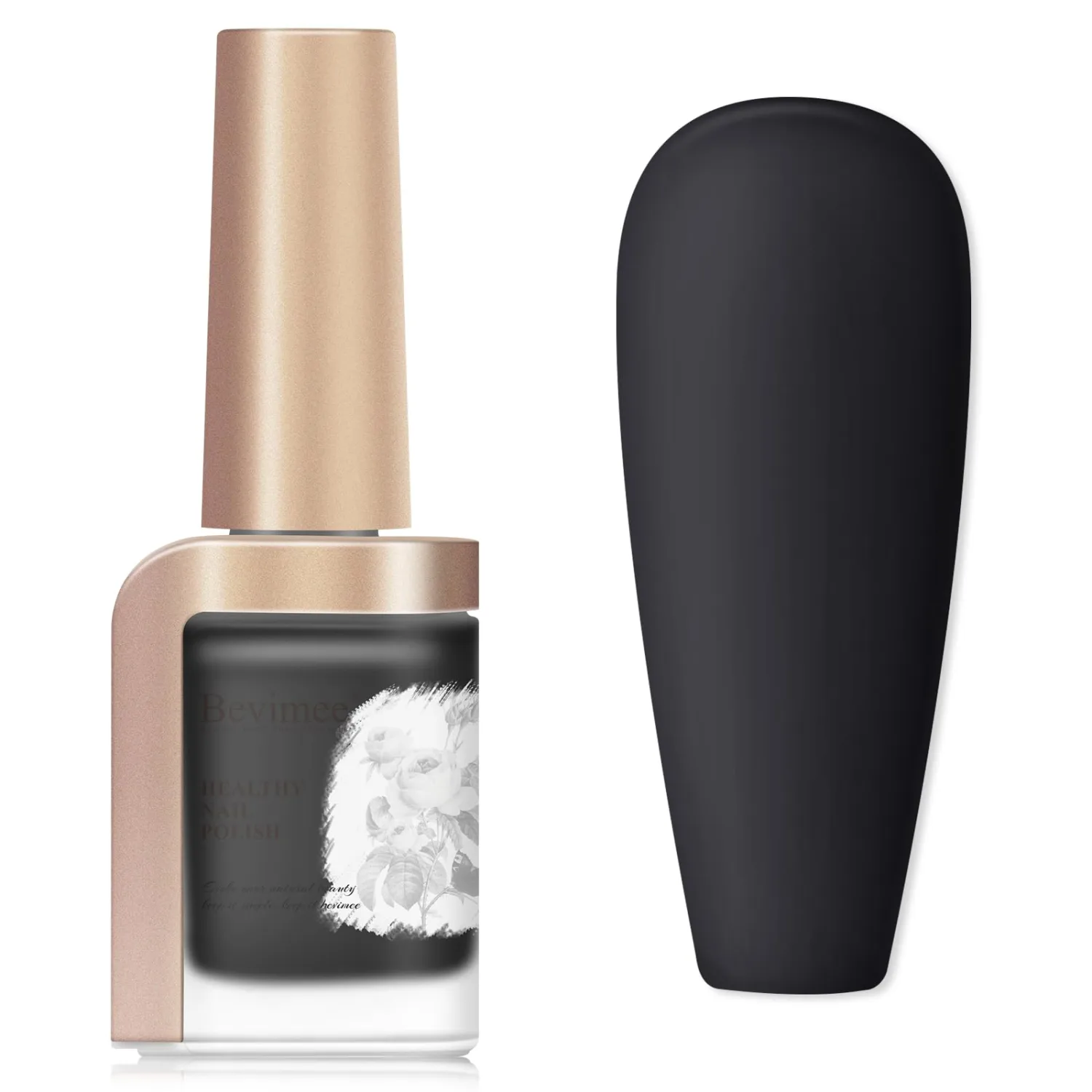 Black Matte Nail Polish, Air Quick Dry Nail Lacquer Matte Finish Effect, Nail Art Varnish Long Lasting & Fast Drying Velvet Nail Polish for Nail Art