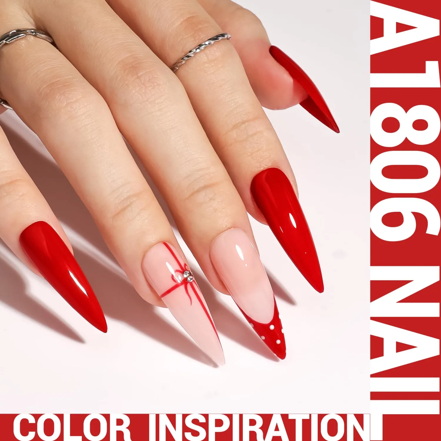 MelodySusie Thick Bright Red Gel Nail Polish,0.5fl oz Nails Soak Off UV LED Ruby Red Gel Polish Gift for Women Nail Art Manicure Salon DIY Nail Design Decoration at Home-A1806
