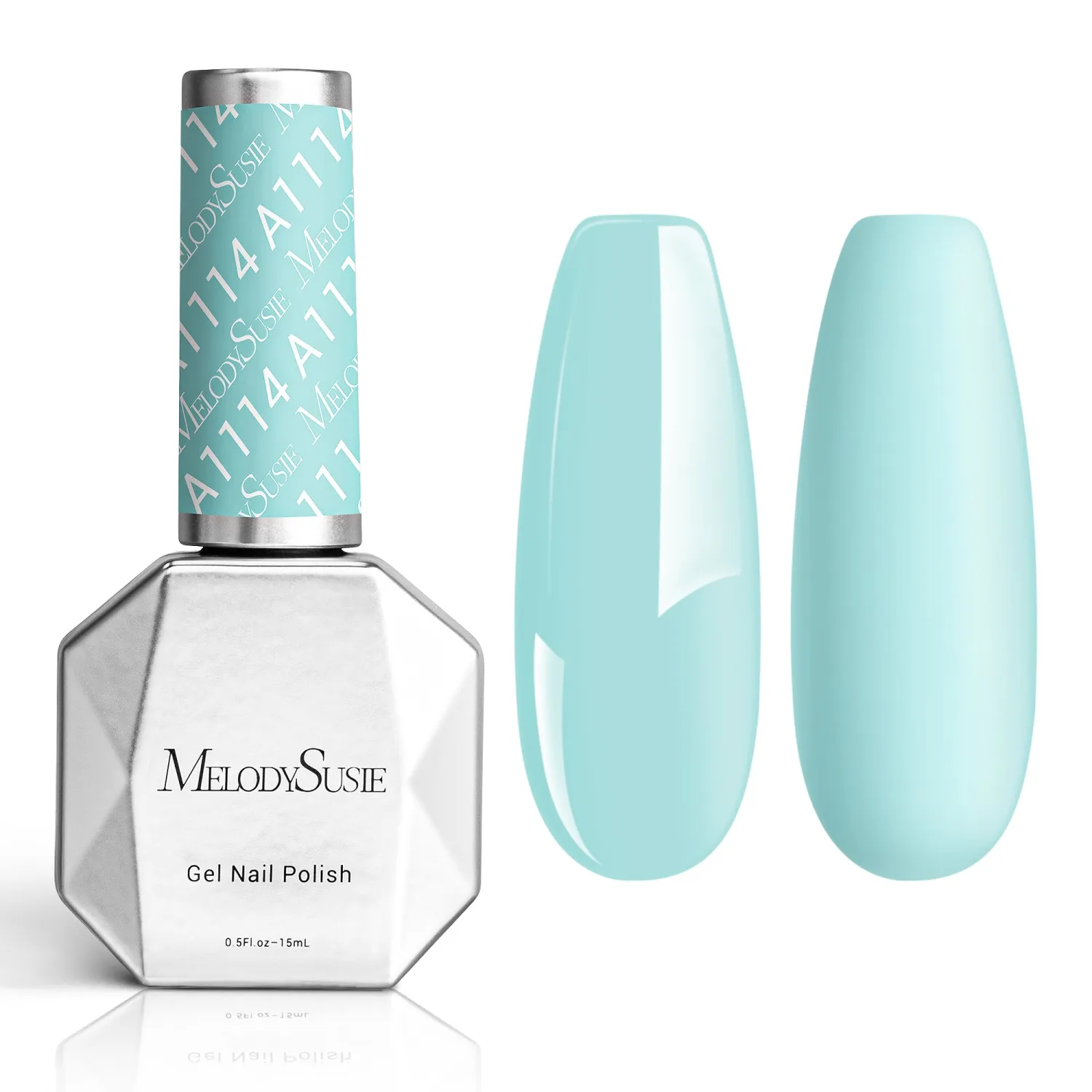 MelodySusie Pastel Mint Blue Gel Nail Polish,0.5fl oz Nails Soak Off UV LED Light Creamy Blue Gel Polish Gift for Women Nail Art Manicure Salon DIY Nail Design Decoration at Home-A1114