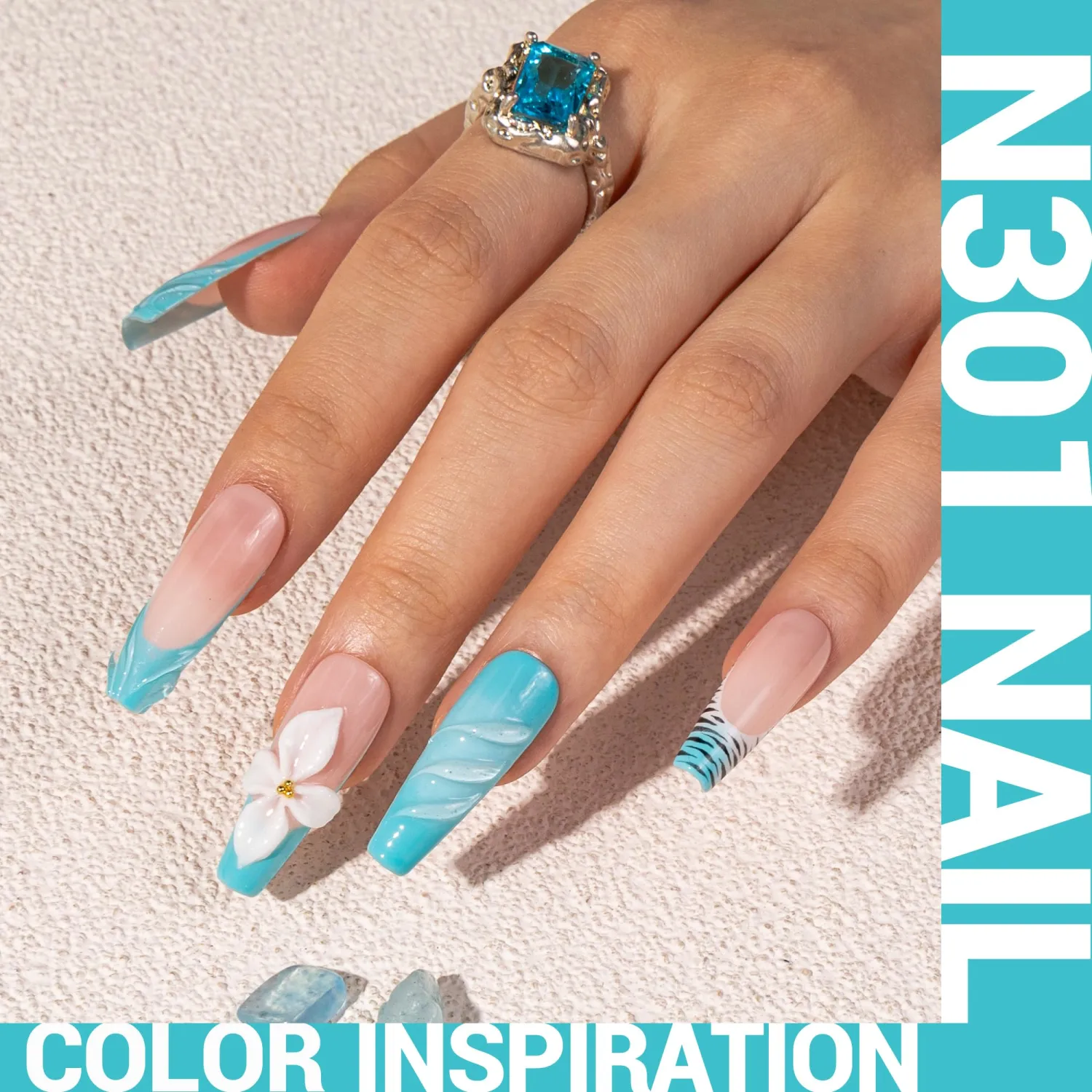 MelodySusie Thick Turquoise Blue Gel Nail Polish,0.5fl oz Nails Soak Off UV LED Light Blue Gel Polish Christmas Gift for Women Nail Art Manicure Salon DIY Nail Design Decoration at Home-N301