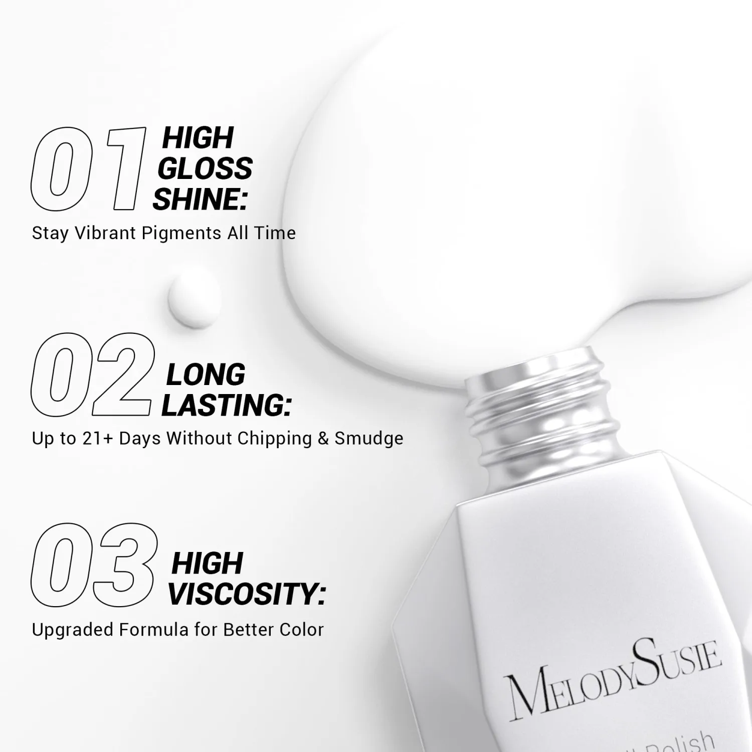 MelodySusie Thick Snow White Gel Nail Polish,15ML Soak Off UV LED White Gel Polish Christmas Gift for Women Nail Art Manicure Salon DIY Nail Design Decoration at Home-479