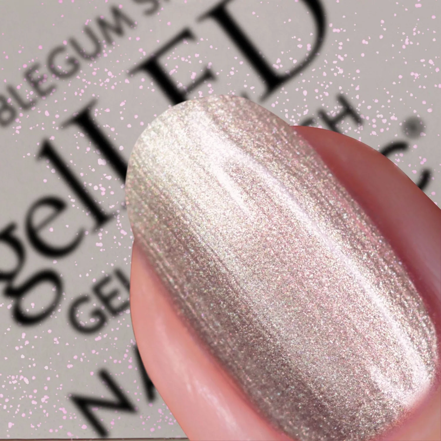 Nails.INC GelLED UV/LED Gel Nail Polish, Bubblegum Shine, Pink Shimmer, Long Lasting, High Shine Color, Quick Cure Formula, Hema Free, Art Gel Manicure At Home, 30-60 Second Cure Time, 0.33 Fl Oz