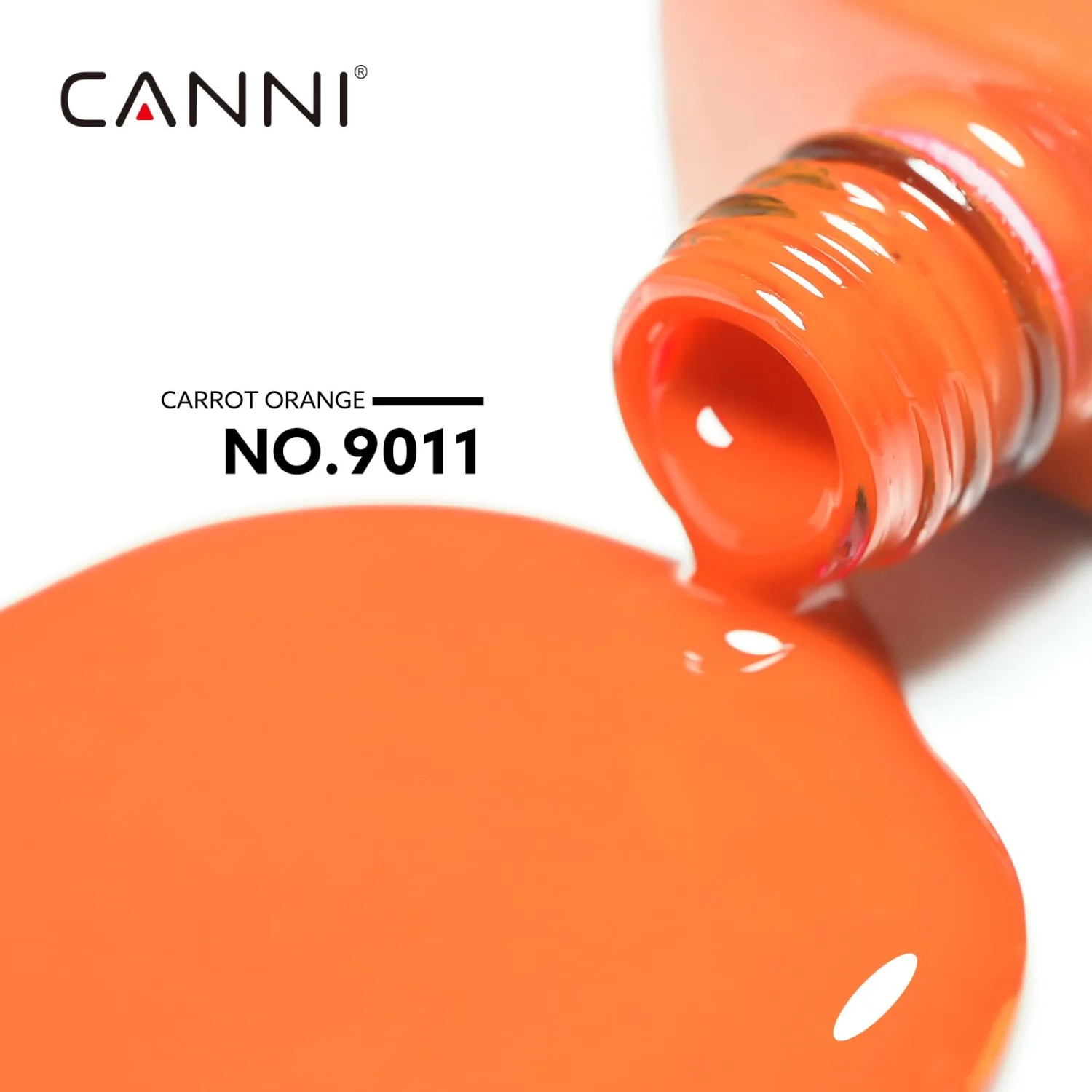 CANNI Bright Orange Gel Nail Polish, 1Pcs Orange Gel Polish Color High Gloss Soak Off U V Nail Manicure Salon DIY