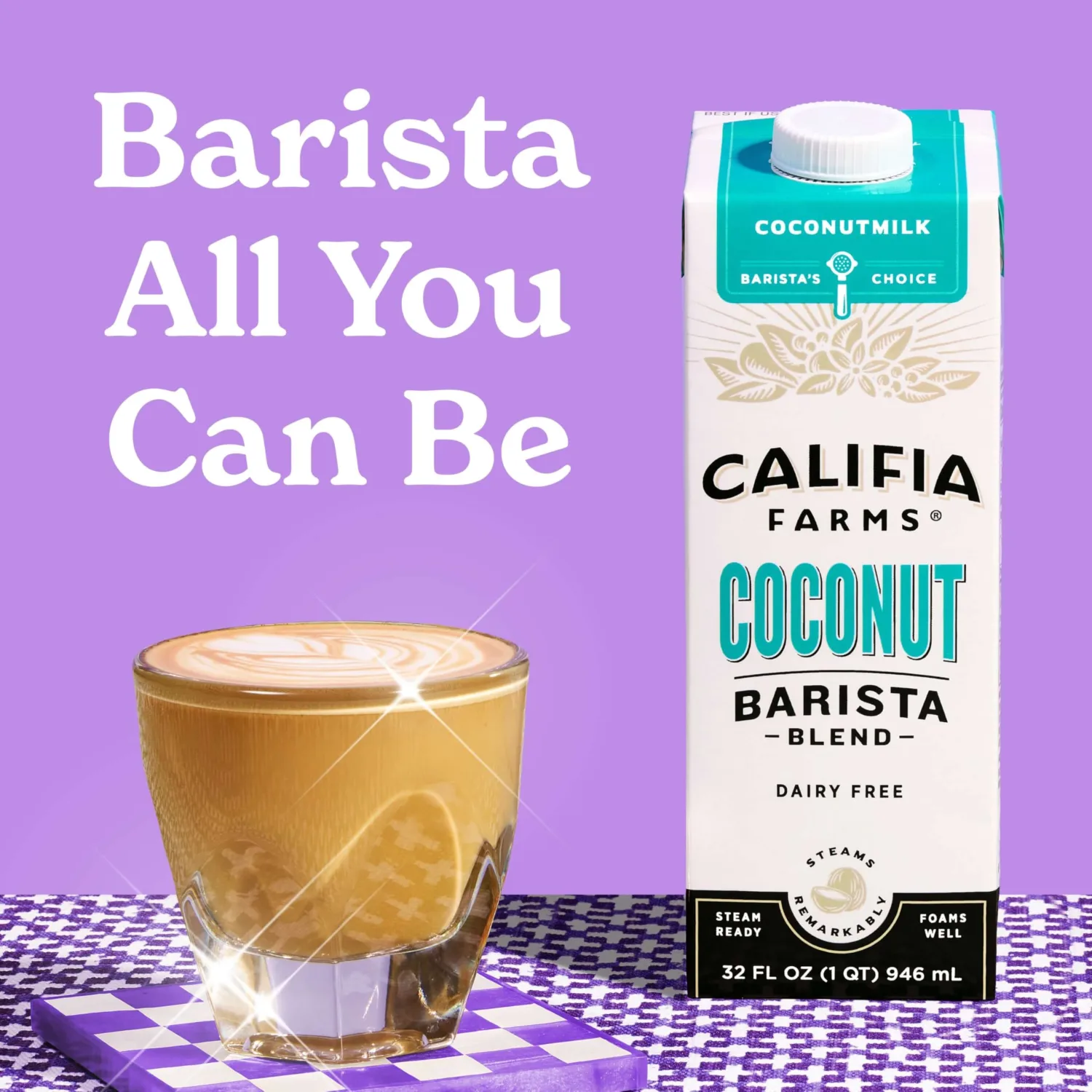 Califia Farms - Coconut Barista Blend Coconut Milk, 32 oz, Shelf Stable, Dairy Free, Plant Based, Vegan, Gluten Free, Non GMO, Creamer