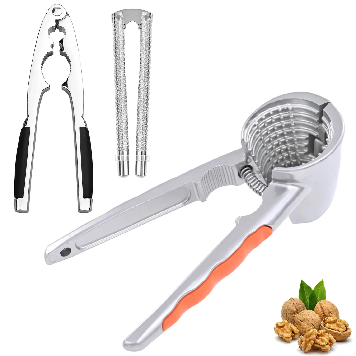 3Pcs Nut Crackers Set with Non-slip Handles Heavy Duty Pecan Nutcracker Walnuts Plier Lobster or Crab Cracker Tool
