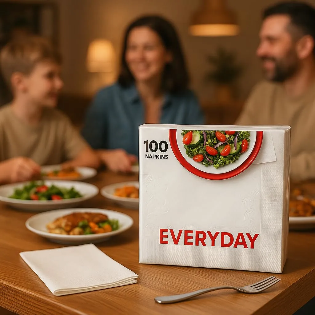 Disposable White Napkins 100 Count, Soft Everyday Paper Napkins for Meals, Events, Parties, Gatherings, Home Dining and General Table Use