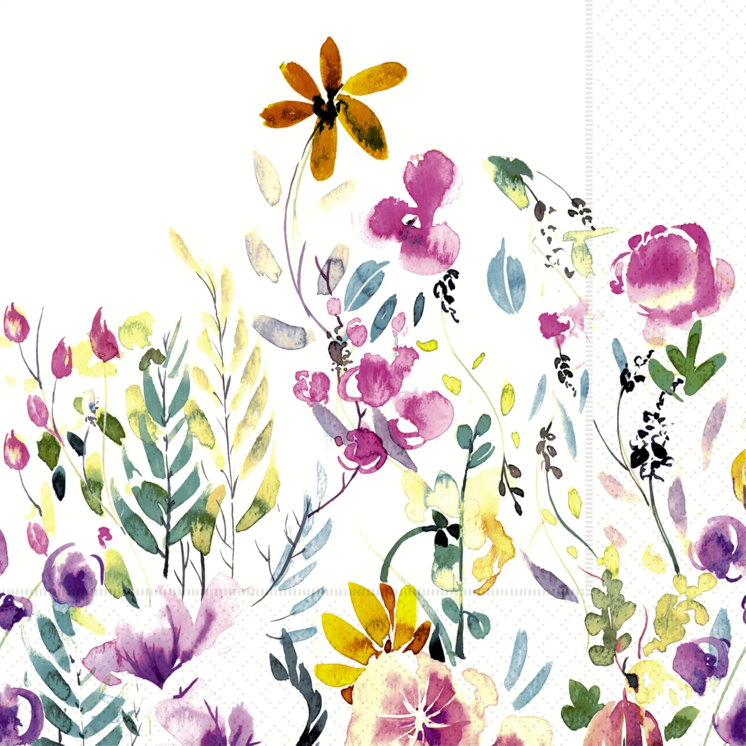 Boston International Party Napkins Disposable 3-Ply Paper Lunch Napkin Pack, 6.5" x 6.5", Spring Into Summer, 20-Count