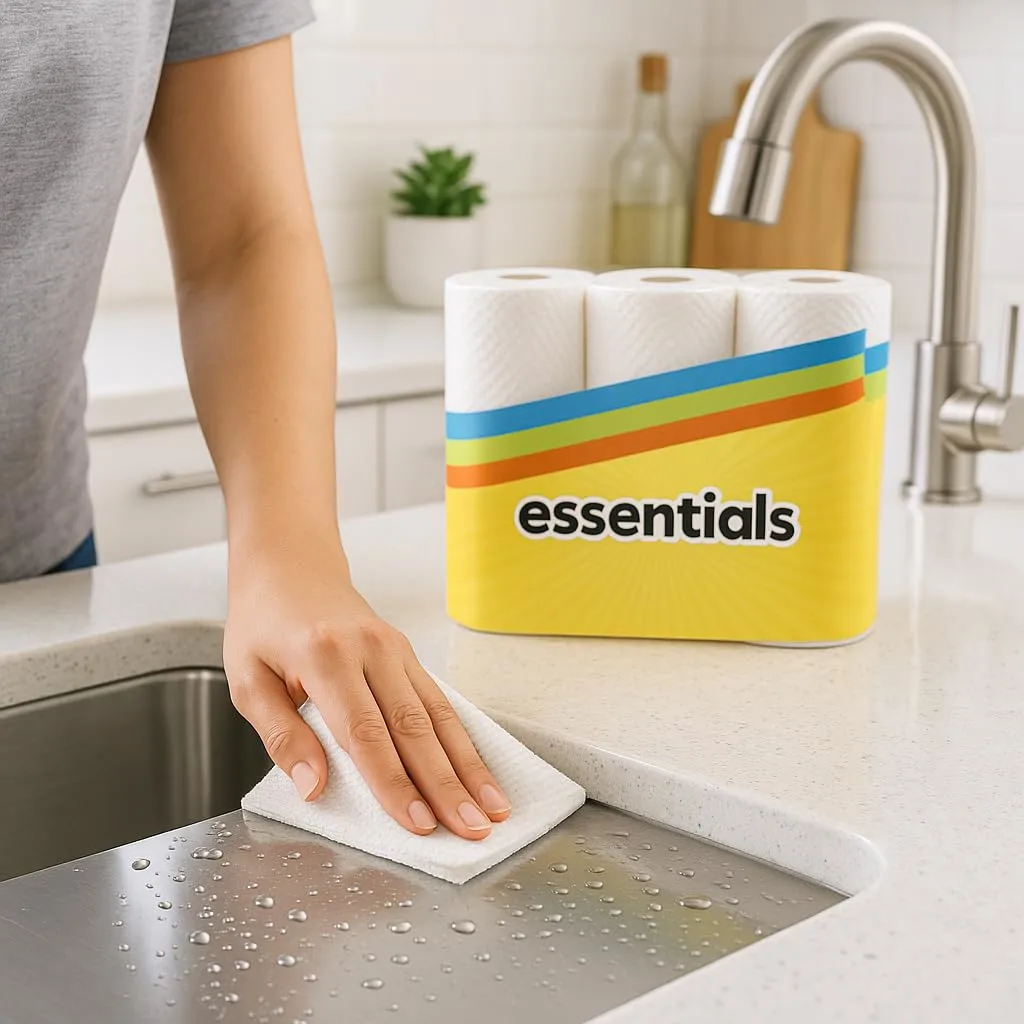 Paper Towels Select-A-Size, 6 Double Rolls, 108 Sheets Per Roll, Strong Absorbent Disposable Towels for Home Kitchen Cleaning and Everyday Tasks