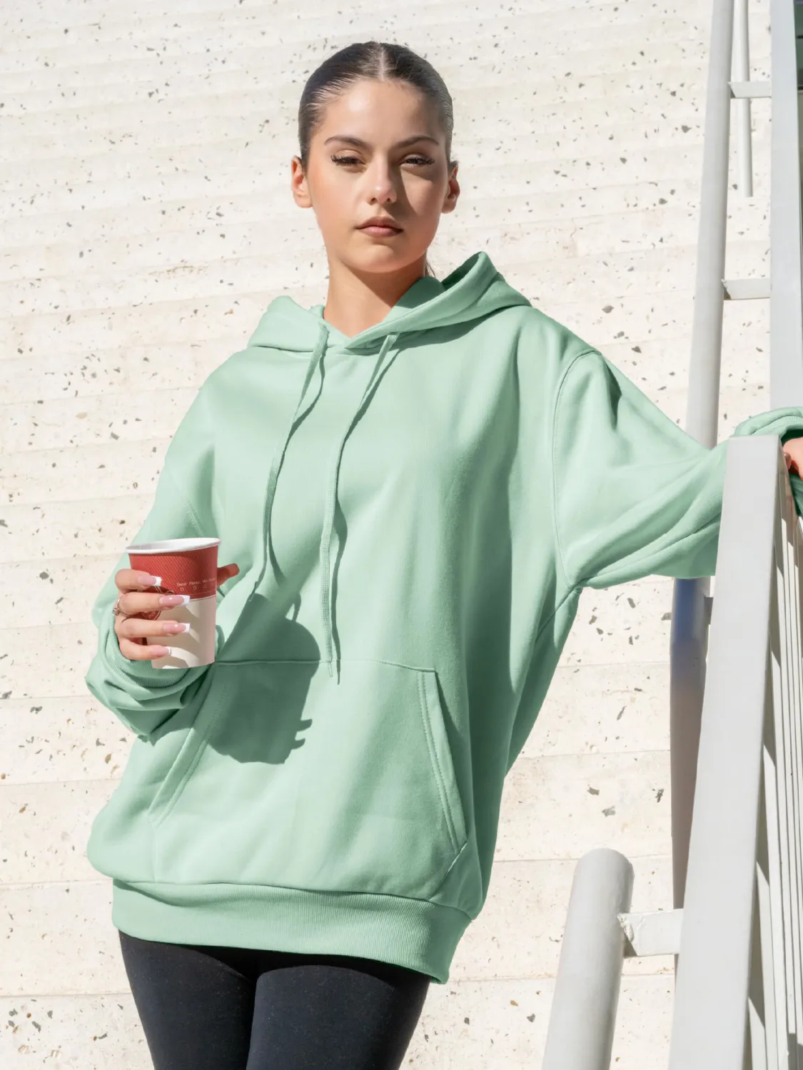 Oversized Pullover Hoodie for Women Soft Fleece Cotton Blend, Cozy Everyday Sweatshirt