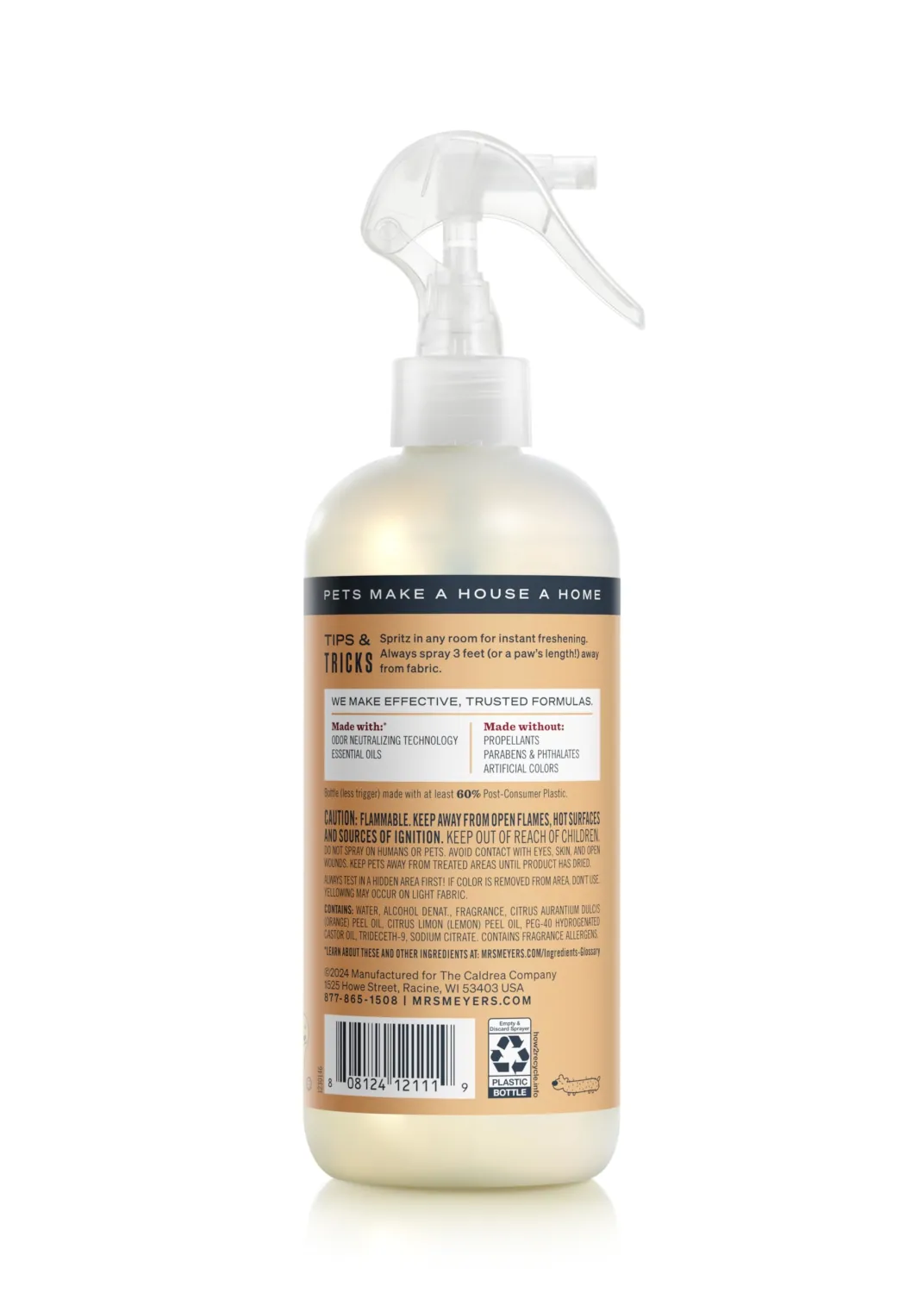 MRS. MEYER'S CLEAN DAY Pet Odor Neutralizer, Orange Blossom Scent, 12oz