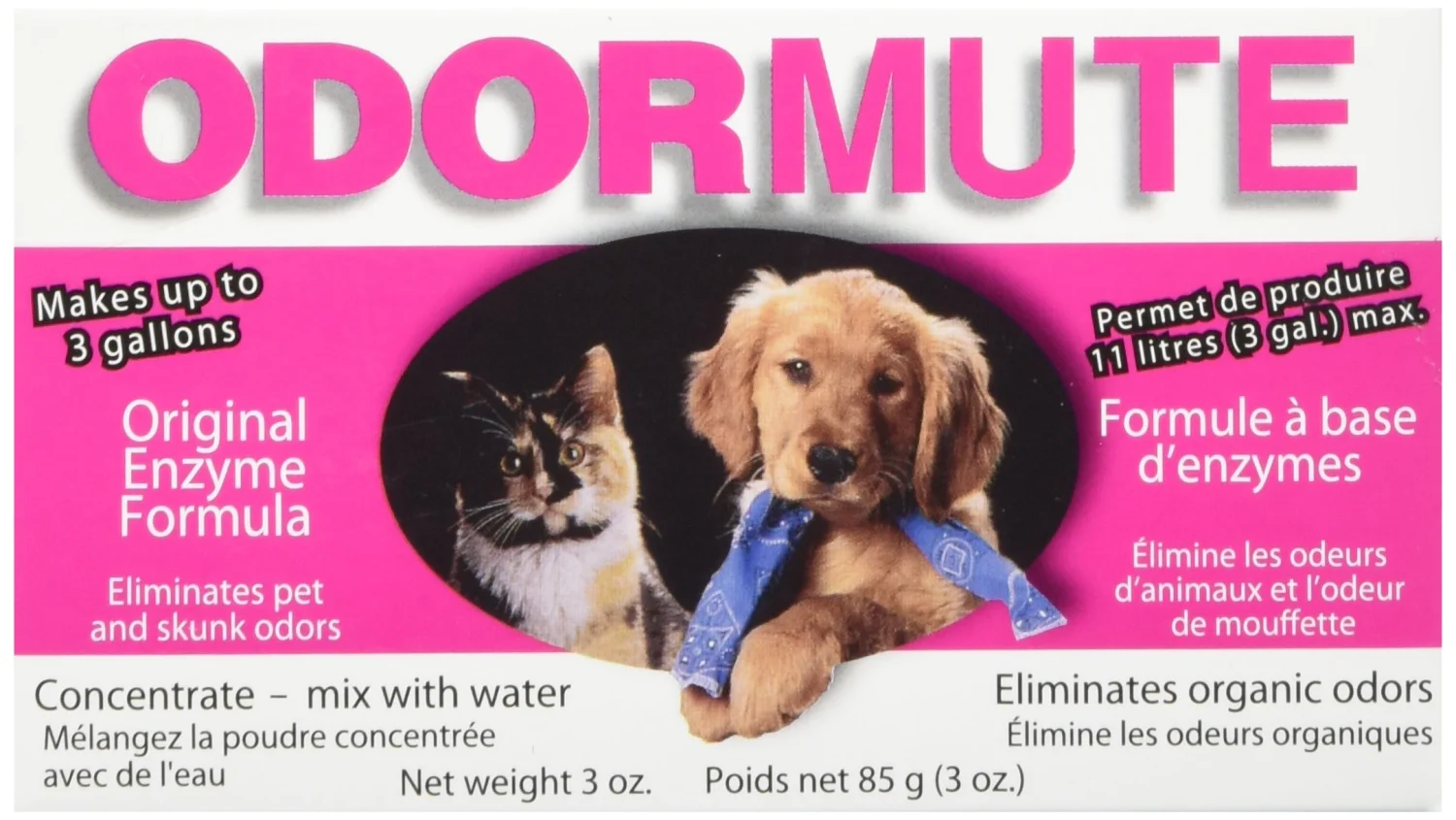Doggie Dooley Odormute, Unscented - 3oz Cleaning Powder Concentrate - Break Down Pet Odor on Carpets, Fabrics and Kennels - Mix-with-Water Cleaning Formula, Makes Up to 3 Gallons
