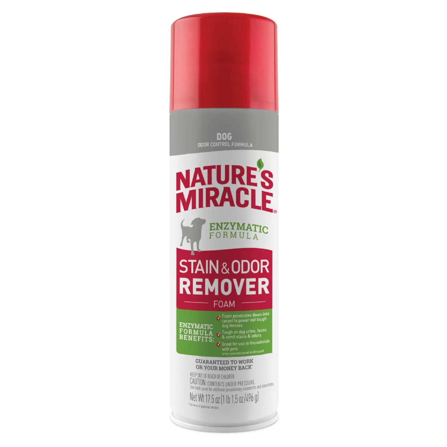 Nature's Miracle Stain & Odor Remover Foaming Aerosol For Dogs, 17.5 Oz (P-68340)