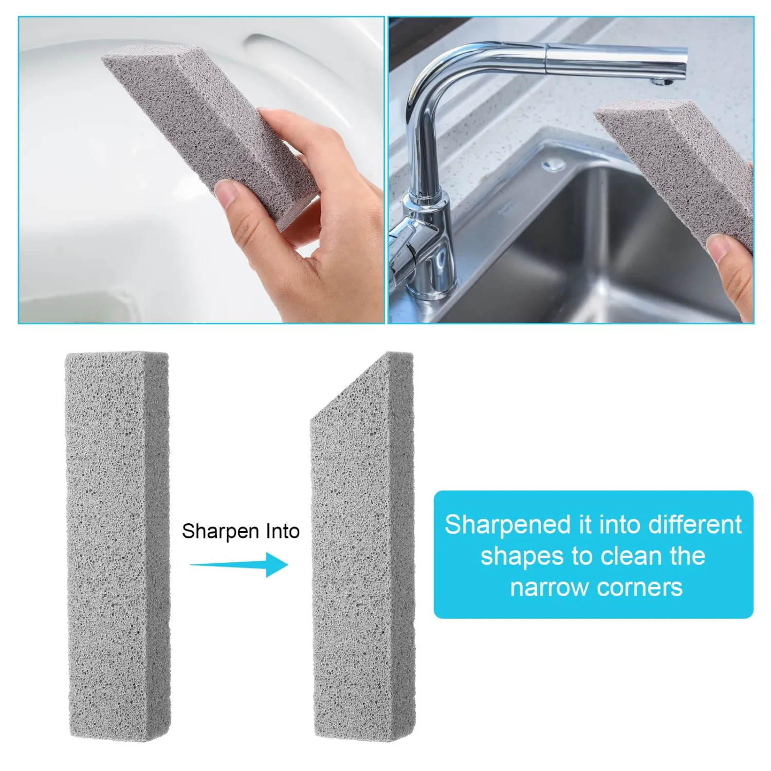 36 Pack Pumice Stone for Toilet Bowl Cleaner, Pumice Stone Remove Hard Water Rings, Calcium Buildup, Grease, Suitable for Bathroom, Kitchen Sink, Grill, Pool, Household (Grey, 5.9 x 1.4 x 1inch)