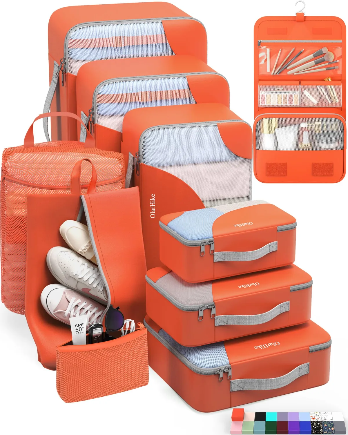 10 Set Packing Cubes for Travel, Gifts for Women Mom,Anti-Tearing Suitcase Organizer,OlarHike Vacation Essentials & Accessories for Cruise Ship