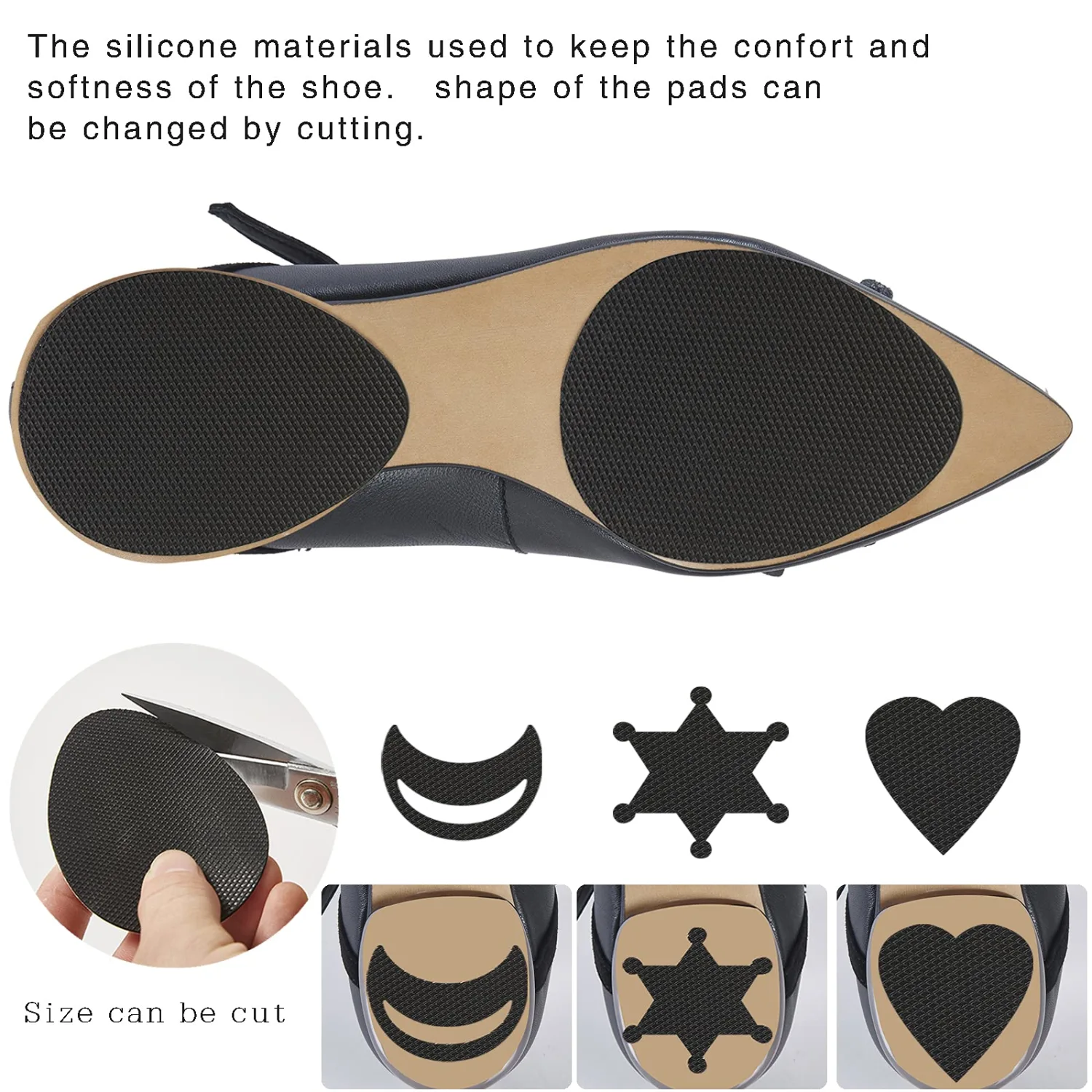 Ashoesert's Shoe Sole Protector for Heels,Shoe Grips on Bottom of Shoes, Anti Slip Shoe Grips,Non Slip Shoe Pads,Non Slip Pads for Shoes, Shoe Gummies for Heels