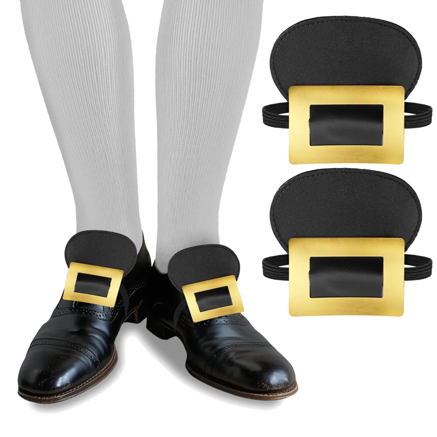 W-Plus Colonial Shoe Buckle - Perfect Historical Shoe Buckles Costume Accessory for Pilgrim and Fancy Dress, Historical Dress Up Accessories