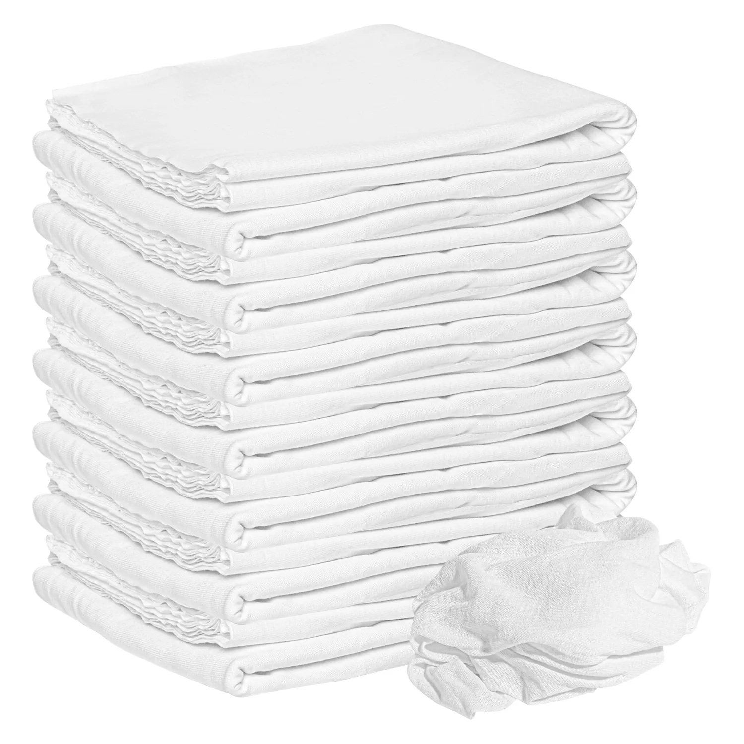Nabob Wipers New Lint Free Cloth (3 Pack) - 100% Cotton Cleaning Rags Exact Cut - Premium White Rags for Cleaning House - White Rags for Dusting, Staining, Polishing, Painting 18"x18"