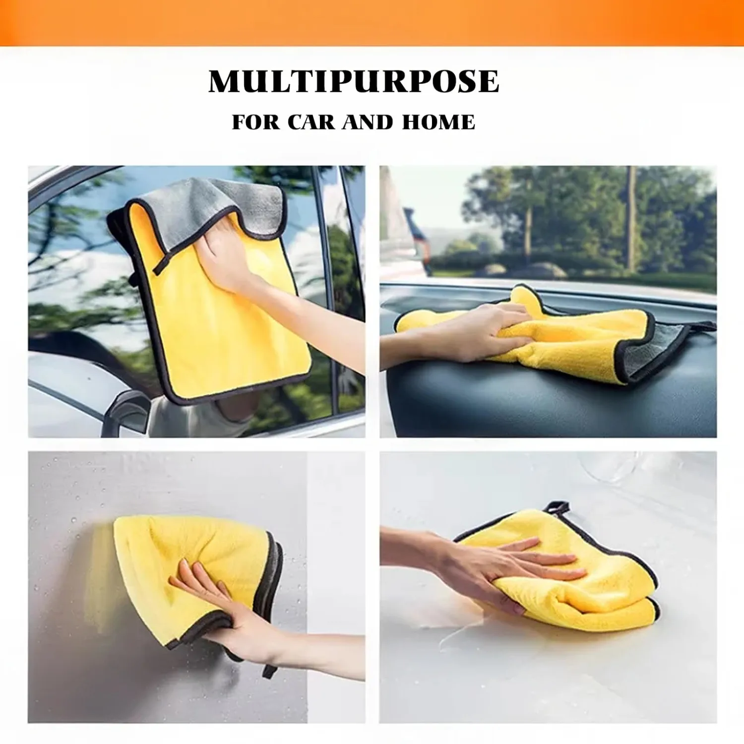 10 Pack Premium Microfiber Towels Coral velvet Washing and Detailing Towels for Car Detailing Household Cleaning Ultra-Soft Super Absorbent, Lint Streak-Free 11.8"x15.7” Cleaning Cloth (Yellow/Grey)