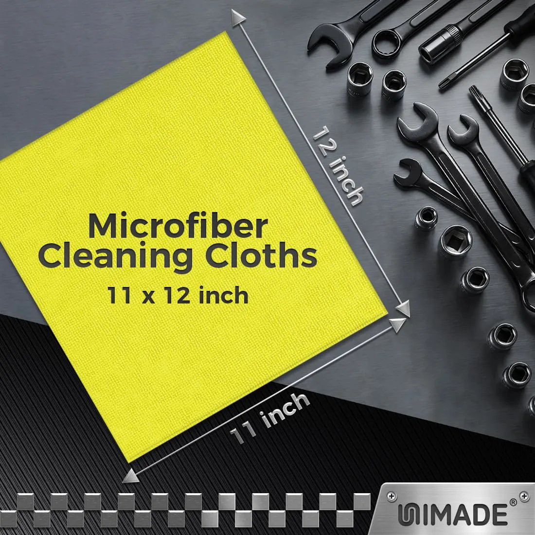 UNIMADE Microfiber Cleaning Cloth, 24 Pack Reusable Microfiber Towels for Cars Lint Free Cleaning Shop Towel Rags for Home Kitchen Automotive Bar Mechanic Restaurant Garage, 11"x 12", Multicolor