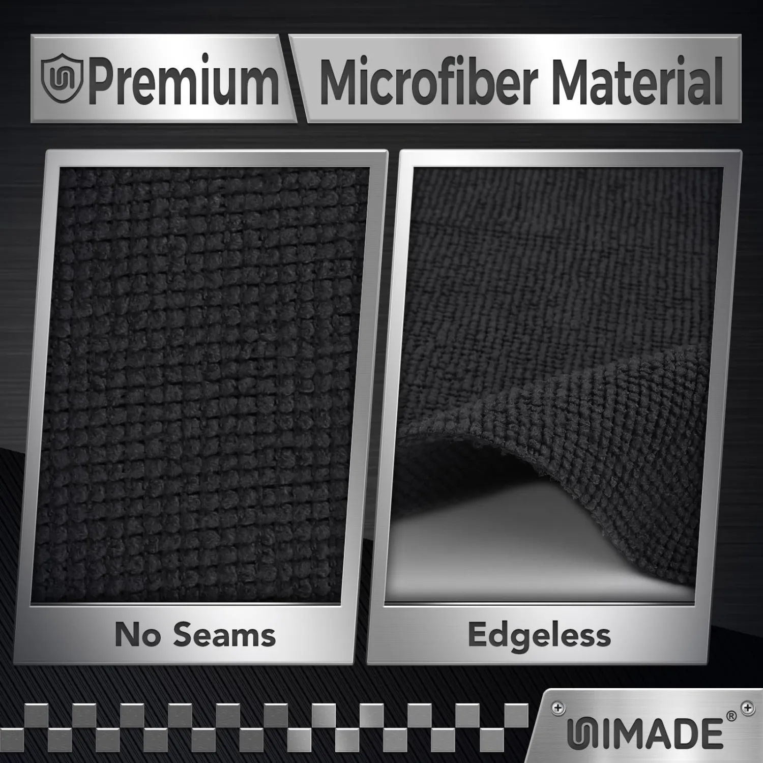 UNIMADE Microfiber Cleaning Cloth, 24 Pack Reusable Microfiber Towels for Cars Lint Free Cleaning Shop Towel Rags for Home Kitchen Automotive Bar Mechanic Restaurant Garage, 11"x 12", Black