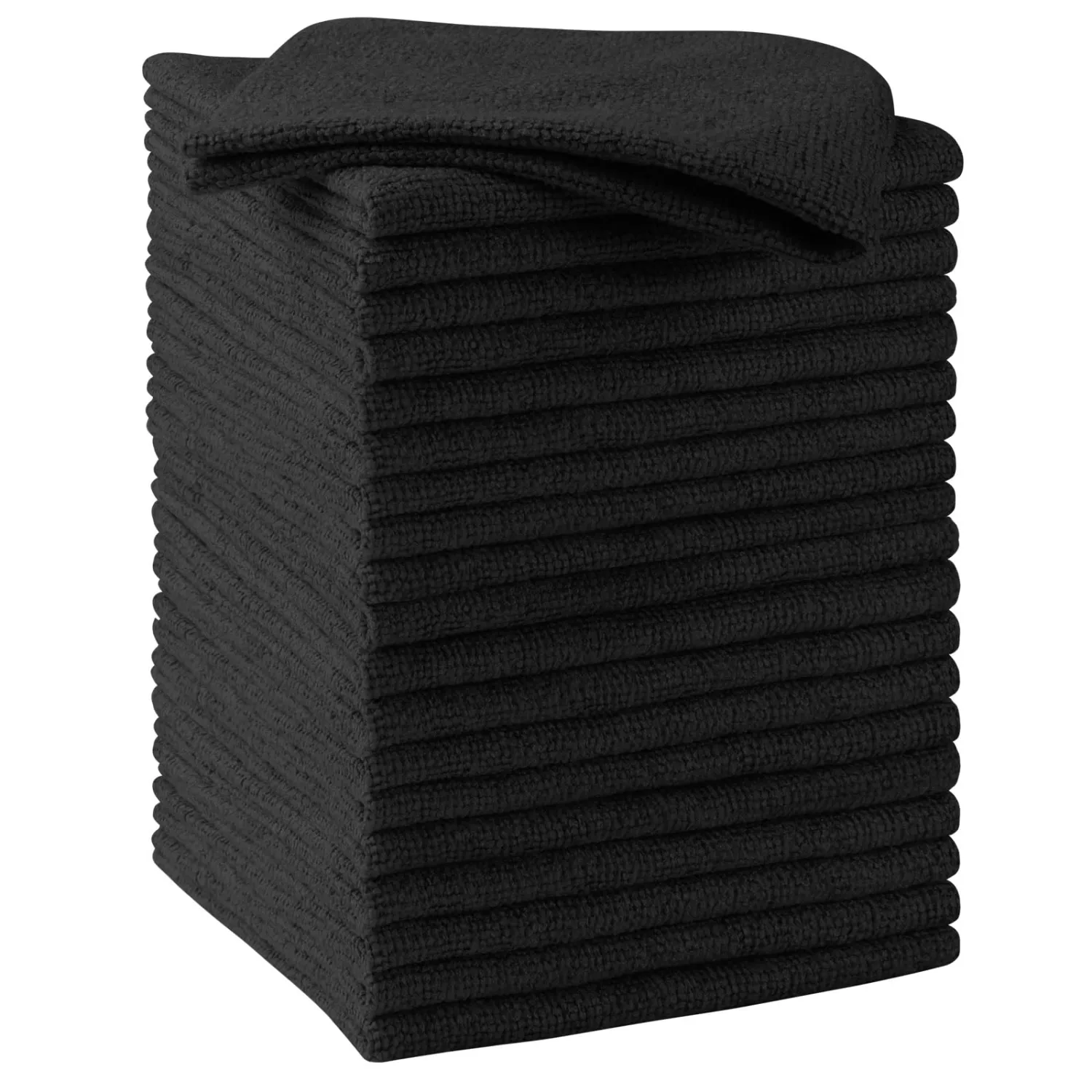 HOMEXCEL Black Microfiber Cleaning Cloths, 20 Pack Cleaning Rags - Lint Free & Scratch-Free Microfiber Towels for Cars, House & Kitchen, Absorbent Cleaning Towels, 11.5 x 11.5 Inch