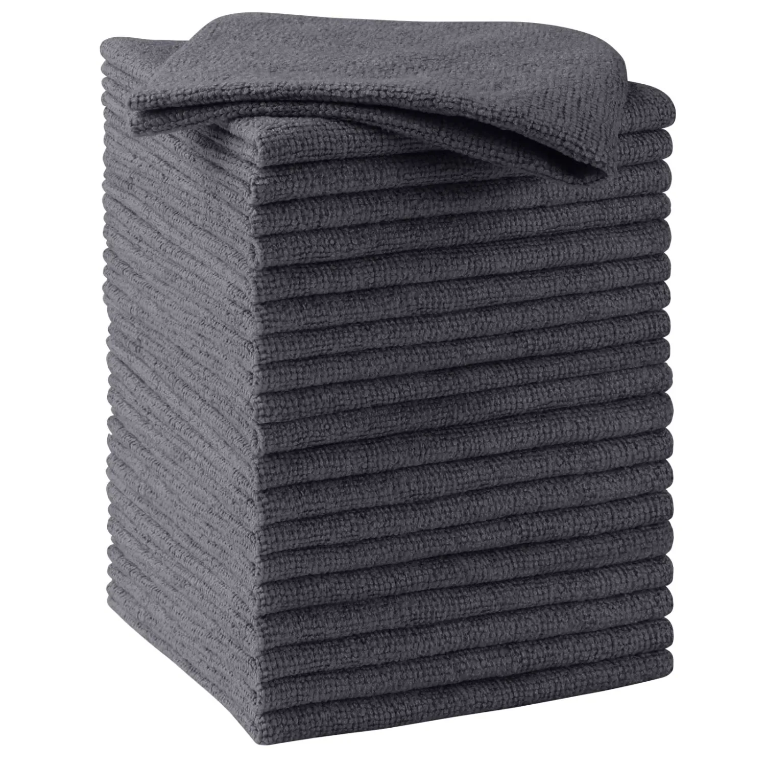 HOMEXCEL Grey Microfiber Cleaning Cloths, 20 Pack Cleaning Rags - Lint Free & Scratch-Free Microfiber Towels for Cars, House & Kitchen, Absorbent Cleaning Towels, 11.5 x 11.5 Inch