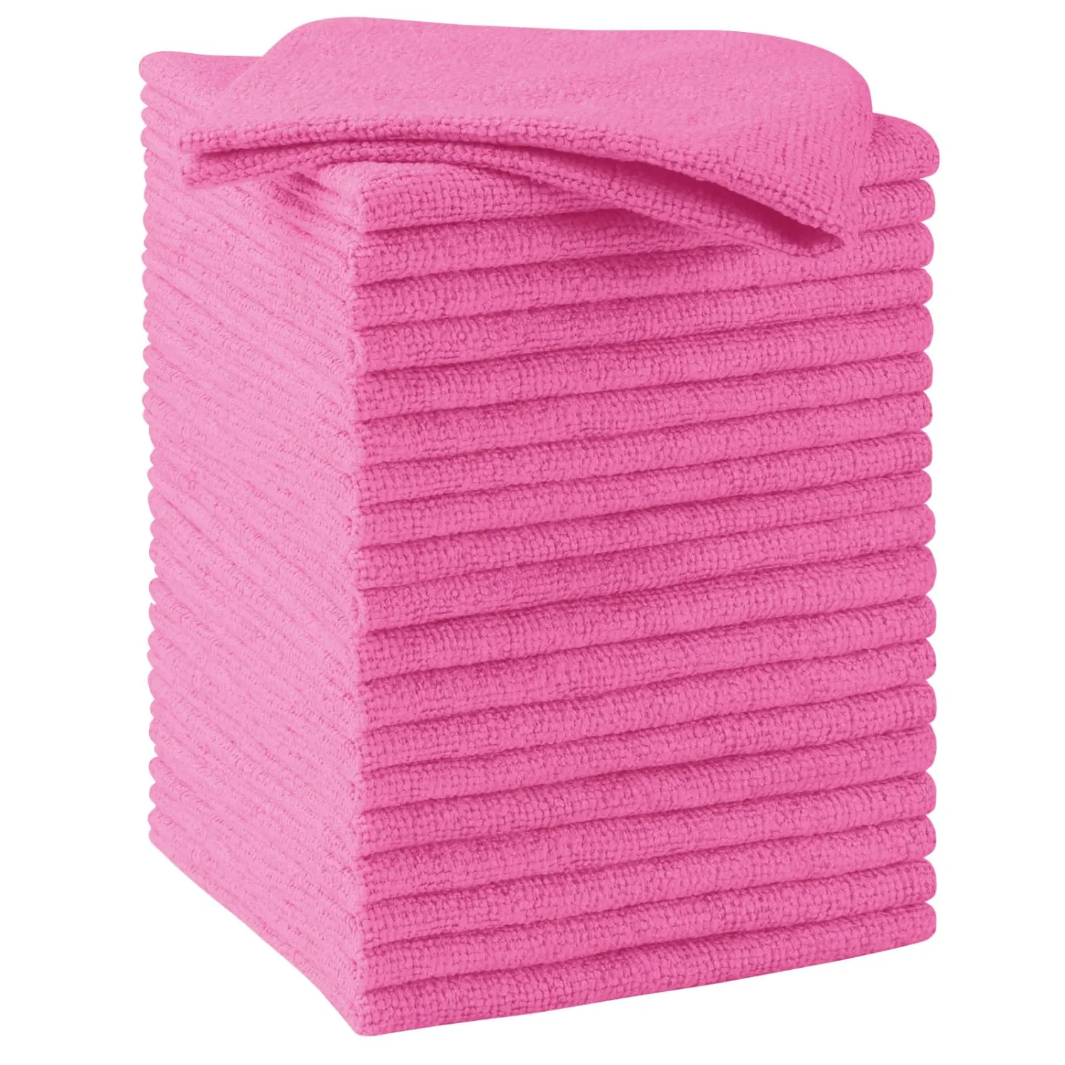 HOMEXCEL Pink Microfiber Cleaning Cloths, 20 Pack Cleaning Rags - Lint Free & Scratch-Free Microfiber Towels for Cars, House & Kitchen, Absorbent Cleaning Towels, 11.5 x 11.5 Inch