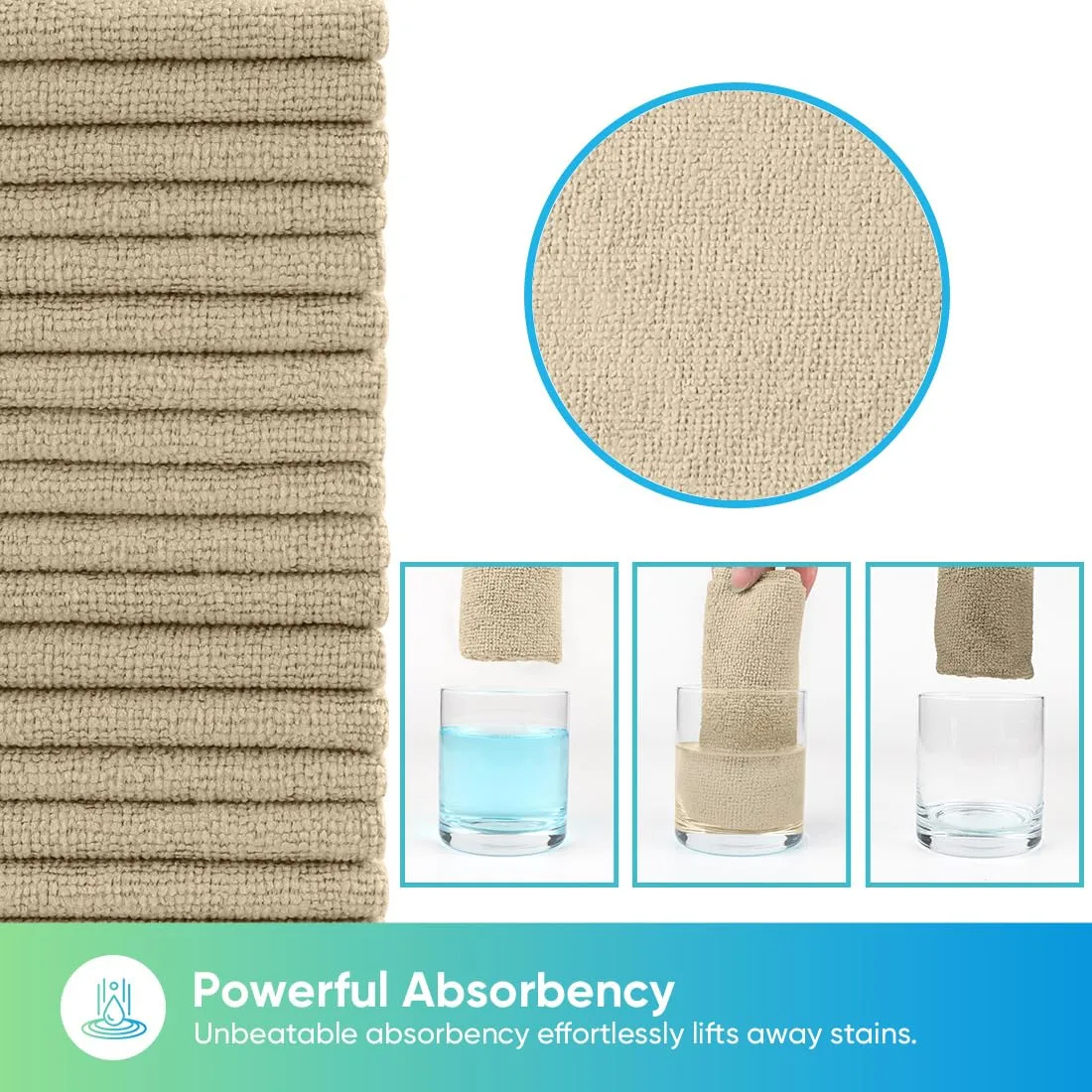 HOMEXCEL Brown Microfiber Cleaning Cloths, 20 Pack Cleaning Rags - Lint Free & Scratch-Free Microfiber Towels for Cars, House & Kitchen, Absorbent Cleaning Towels, 11.5 x 11.5 Inch