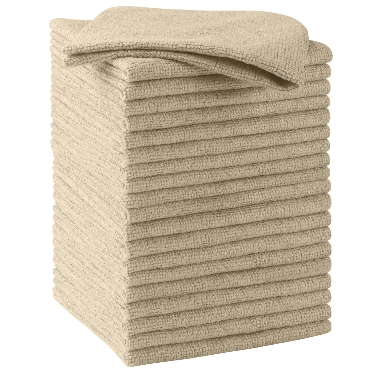 HOMEXCEL Brown Microfiber Cleaning Cloths, 20 Pack Cleaning Rags - Lint Free & Scratch-Free Microfiber Towels for Cars, House & Kitchen, Absorbent Cleaning Towels, 11.5 x 11.5 Inch