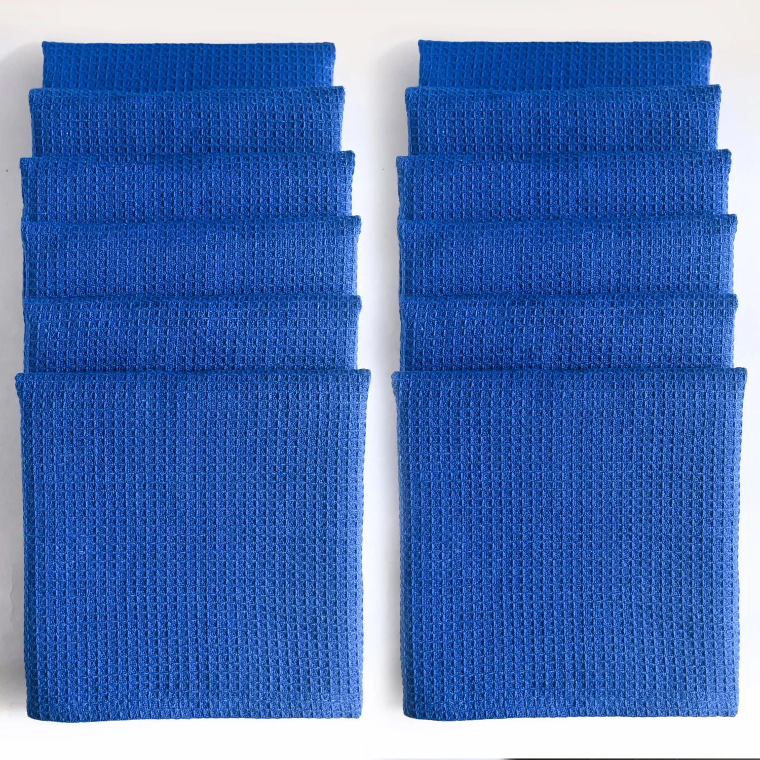 Royal Blue Cotton Cleaning Rags For Housekeeping - Trapos Paños De Limpieza Reutilizables - Kitchen Bar Shop Towel Dish Mop Wash Cloth For House - Reusable Washable Absorbent - 13"x13" 12 Pack