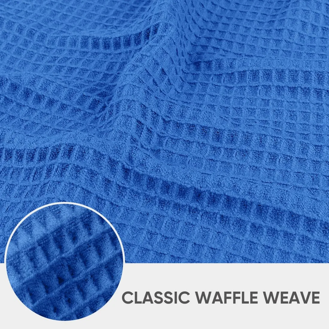 HOMEXCEL Waffle Weave Microfiber Towel, 10 Pack Lint Free Cleaning Rags, 12 x 12 Inches Barista Towels, Reusable Microfiber Cleaning Cloth for Household, Kitchen, Glass and Window, Blue
