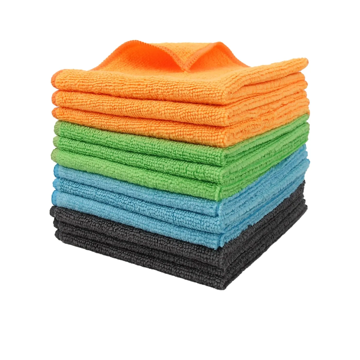 12 Pack Microfiber Cleaning Cloth 11.8x11.8inch - Streak-Free, Reusable Wipes for Glass, Kitchen, Car, Dusting - Absorbent & Lint-Free (Mixed Color 04, 11.8 x 11.8 inch)