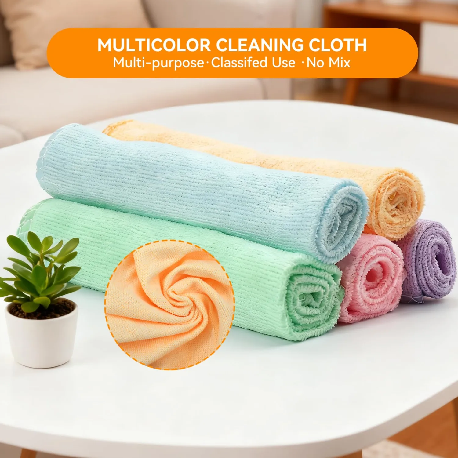 Microfiber Cleaning Cloths-25 Pack, Bulk Towels for Home, Reusable Microfiber Towels for Cars, Cleaning Rags, 5 Colors Assorted(12x12 inches)