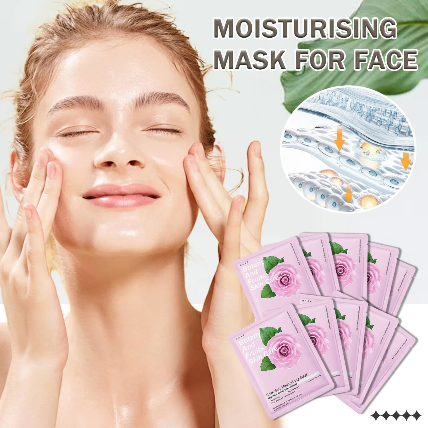 10PCS Face Mask Set,Moisturizing Facial Sheet Mask,Hydrating Face Mask Skin Care(B)