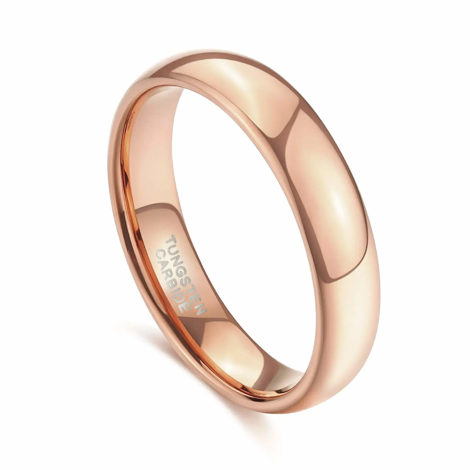 TRUMIUM 2mm 4mm 6mm 8mm Tungsten Wedding Band Ring for Men Women Silver/Rose Gold Plated/Rainbow/Gold Plated Domed High Polish Engagement Promise Rings Comfort Fit 4-15